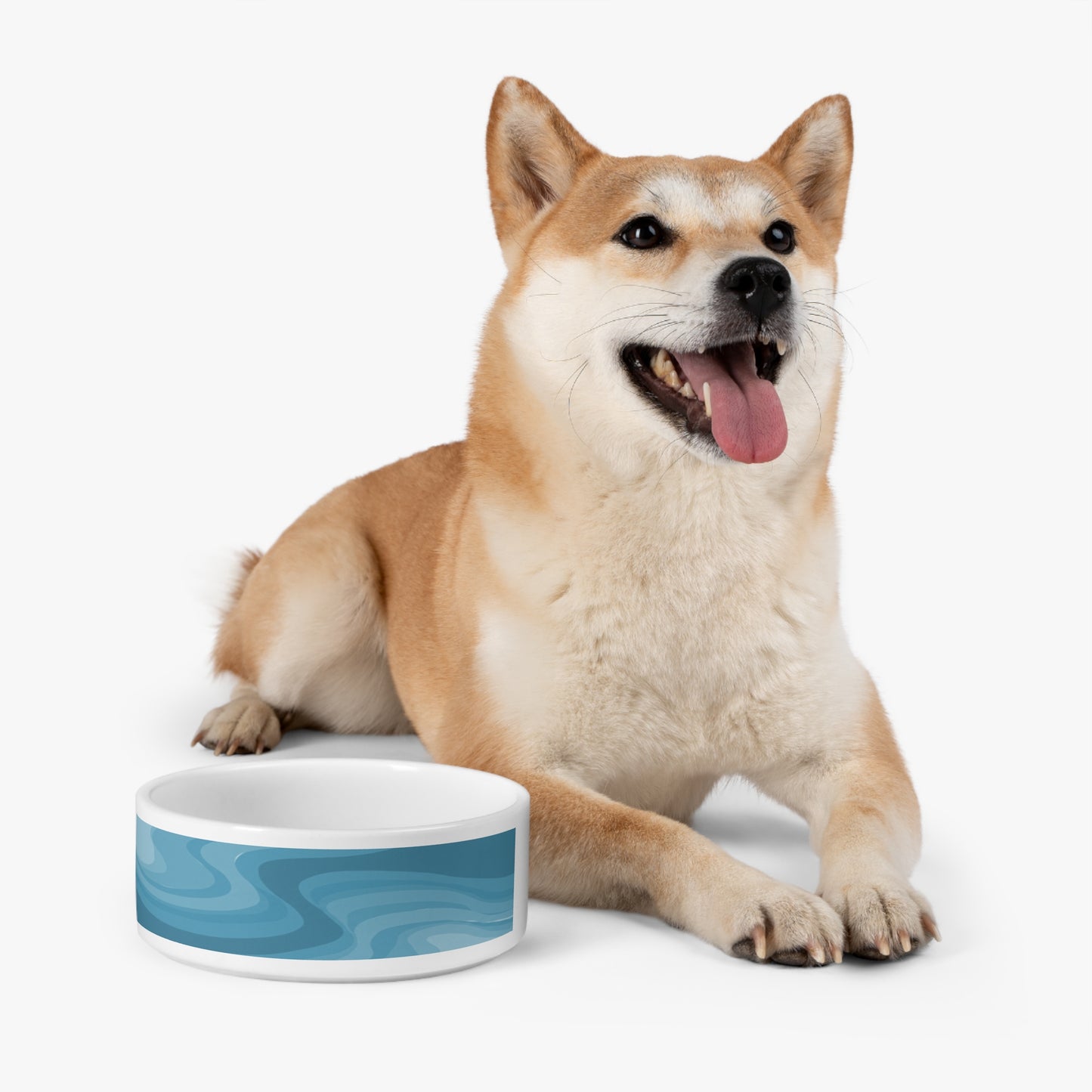 Sky Blue Wavey 16 oz Pet Bowl