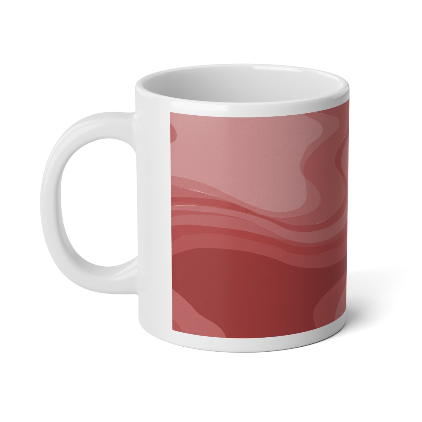 Power Red Wavey 20 oz White Glossy Jumbo Mug