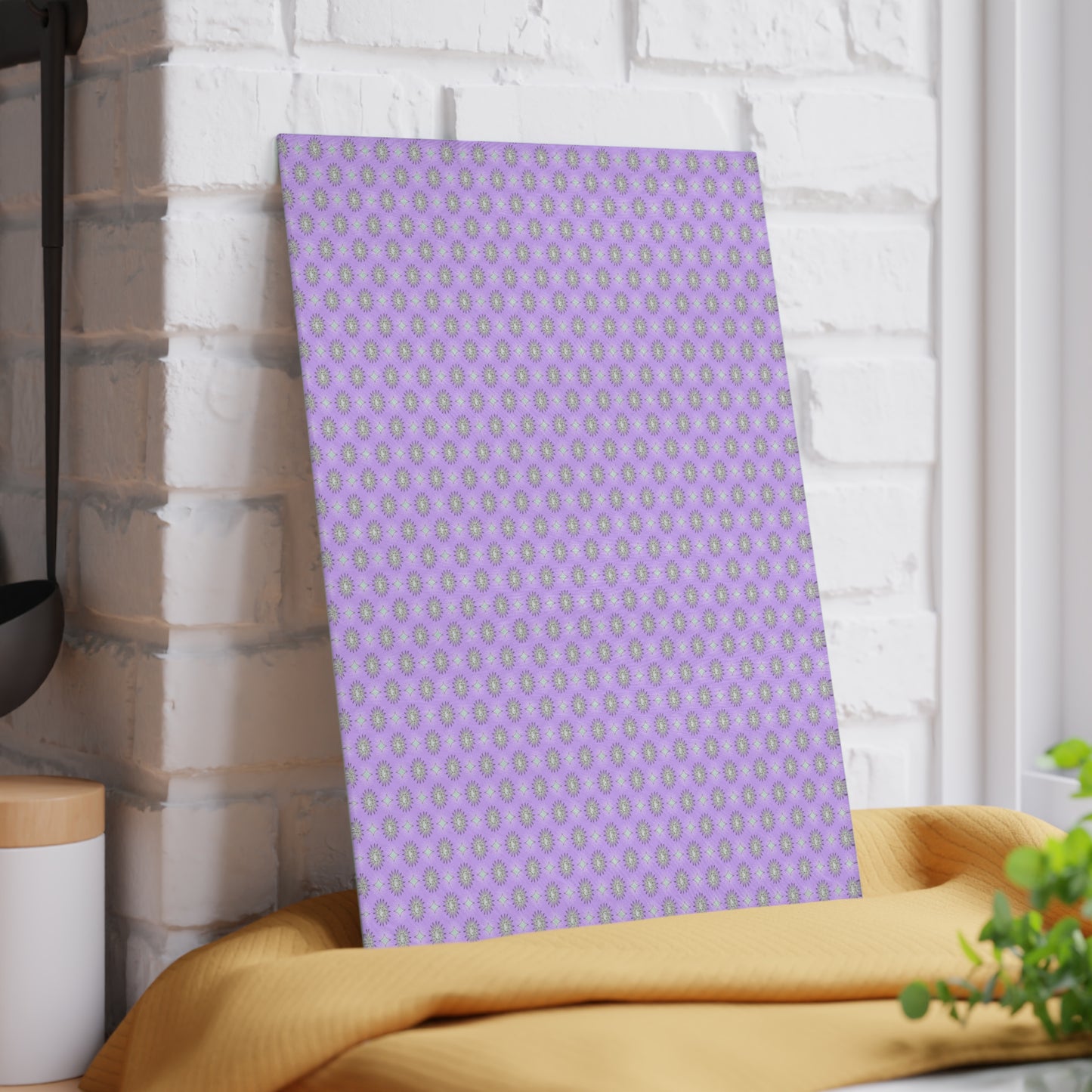 Lavender Star-crossed Bodies Glass Cutting Board, 8" x 11"