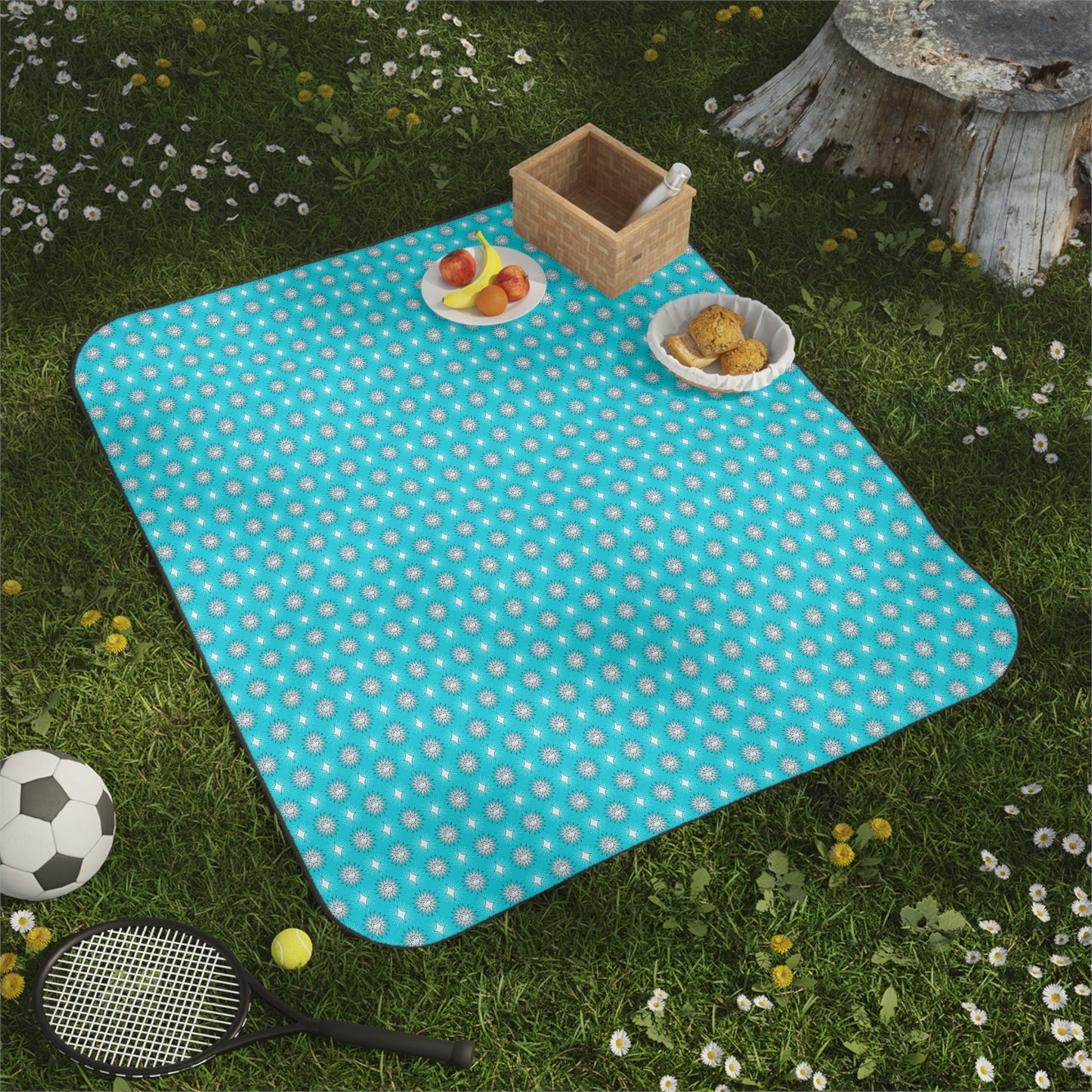 Tif Green Star-crossed Bodies Picnic Blanket, 61" × 51"