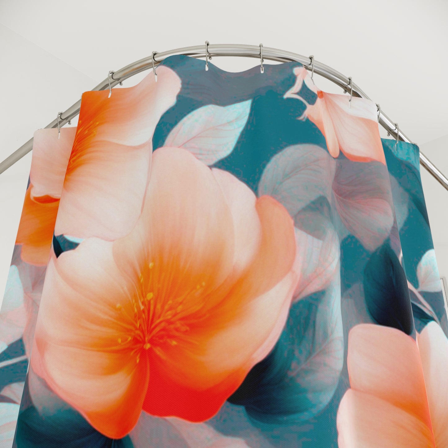 Orange Blossom Floral Bunch Shower Curtains, 71" x 74"