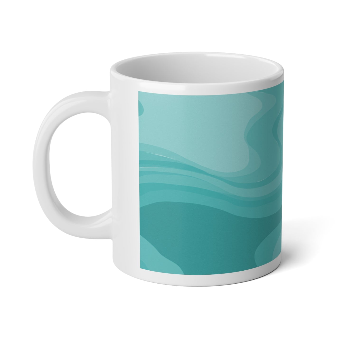 Tif Green Wavey 20 oz White Glossy Jumbo Mug