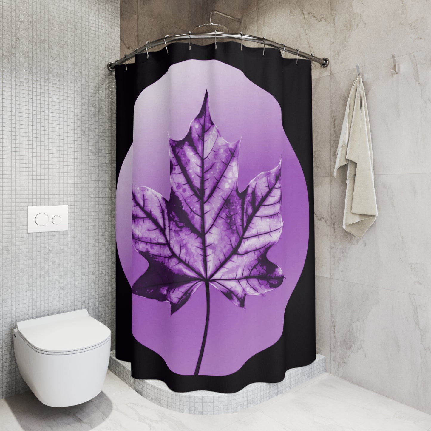 Purple Maple Leaf Shower Curtains, 71" x 74"