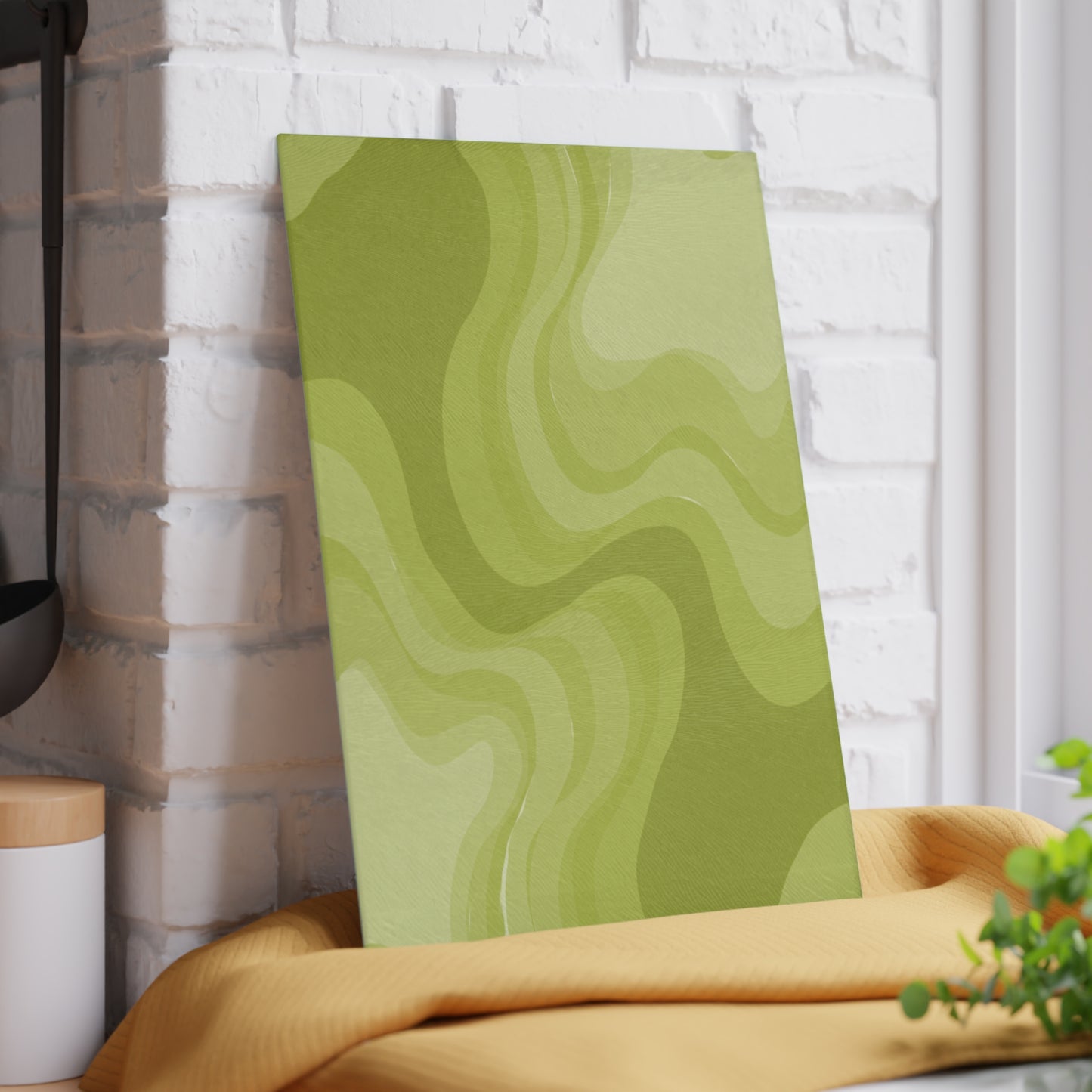 Lemon Wavey 8" x 11" Glass Cutting Board