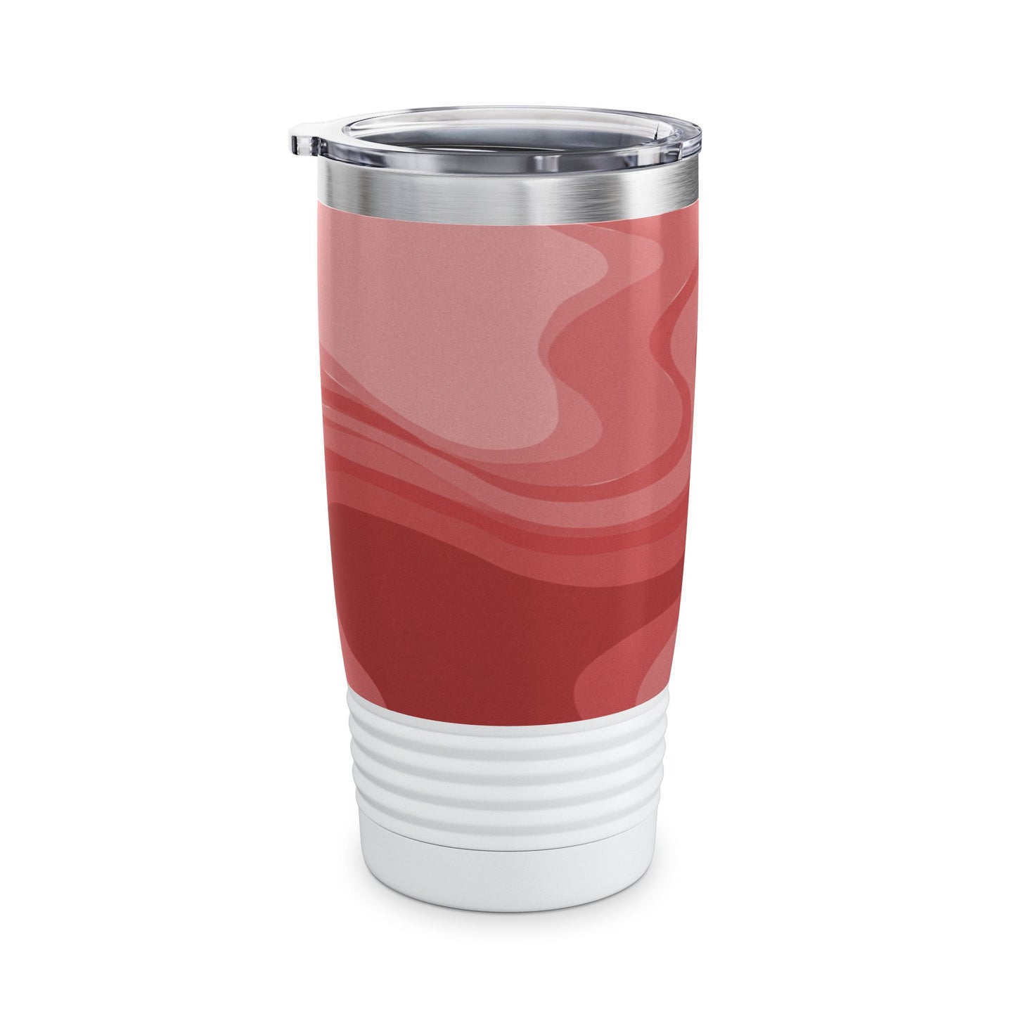 Power Red Wavey Ringneck Tumbler, 20oz in white, steel and black