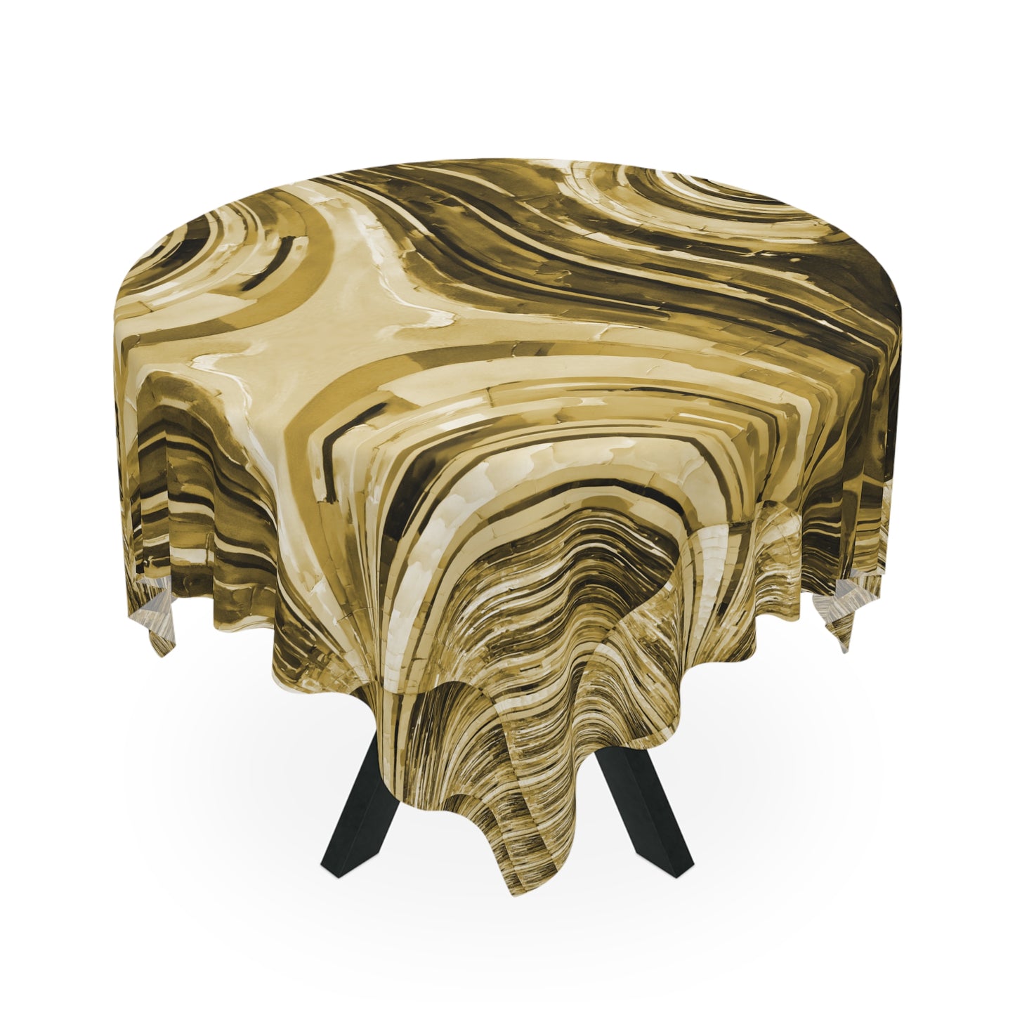 Uzi Spiral Light Brown Tablecloth, 55" x 55"