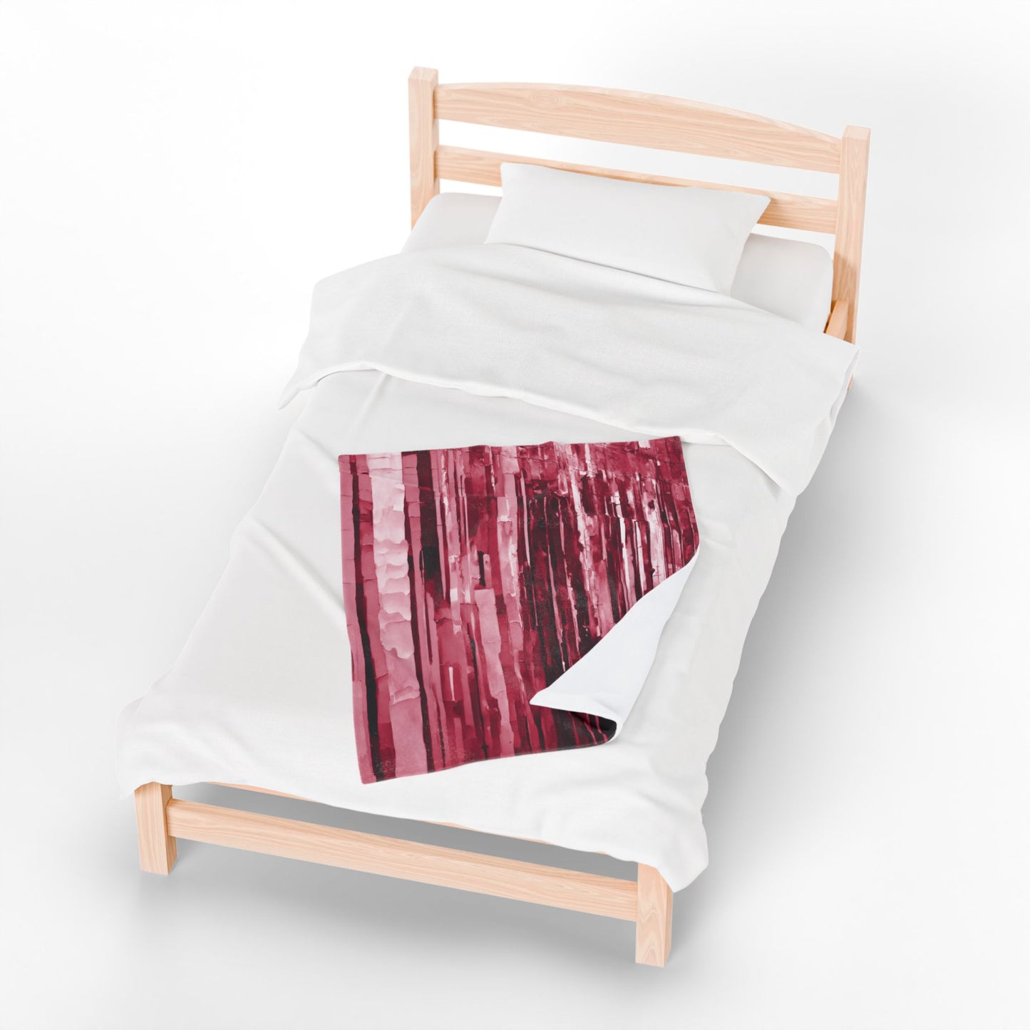 Striped Ruby Velveteen Plush Blanket, 30" x 40"