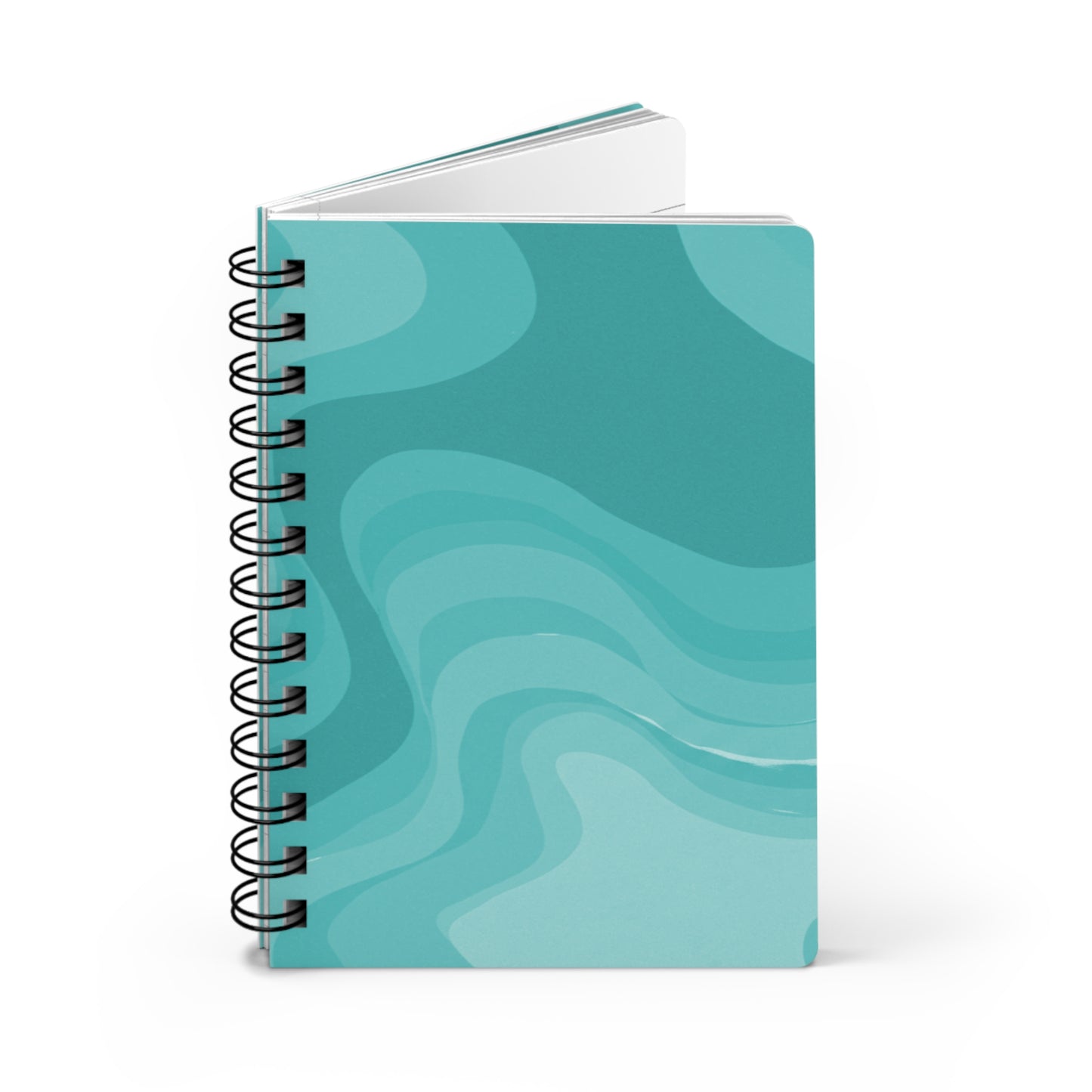 Tif Green Wavey Spiral Bound Journal, 5" x 7" 150 pages