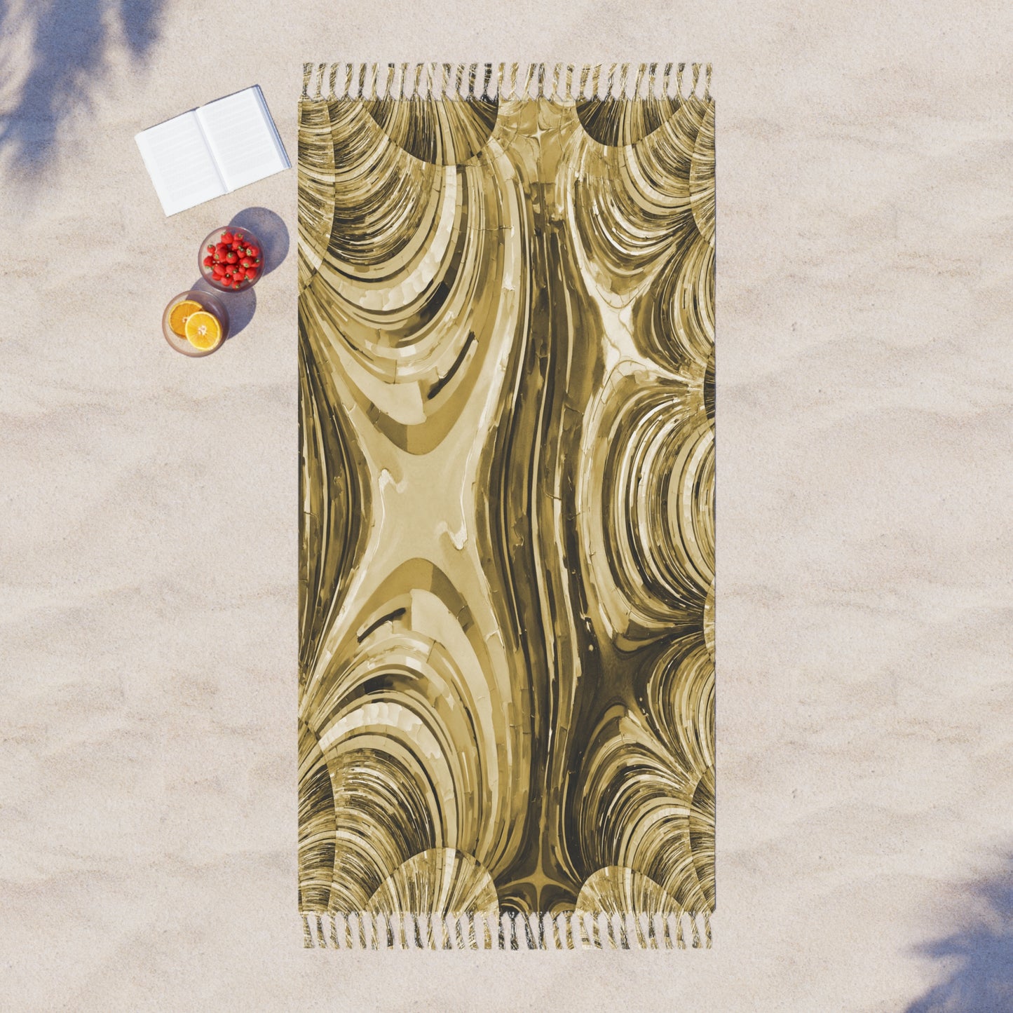 Uzi Spiral Light Brown 38" × 81" Boho Beach Cloth