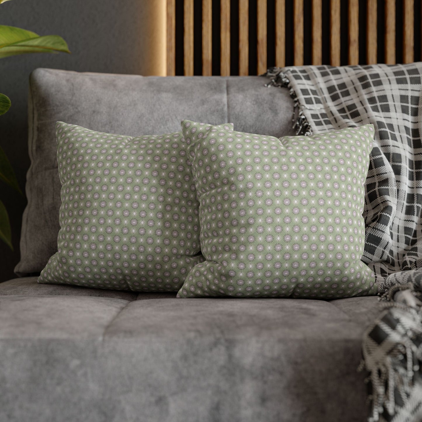 Olive Star-crossed Bodies Spun Polyester Square Pillowcase, 14" x 14"