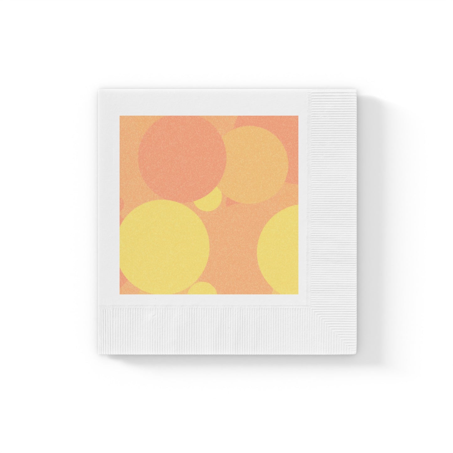 Pastel Bright Oranges Patches White Coined Napkins, 6.5" x 6.5"