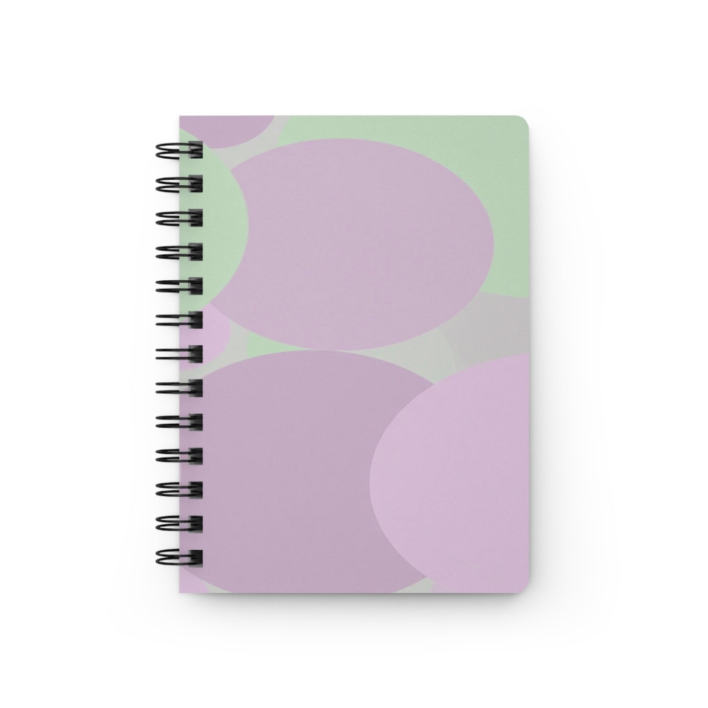 Pastel Lavender Purple and Soft Green Patches Spiral Bound Journal, 5" x 7" 150 pages