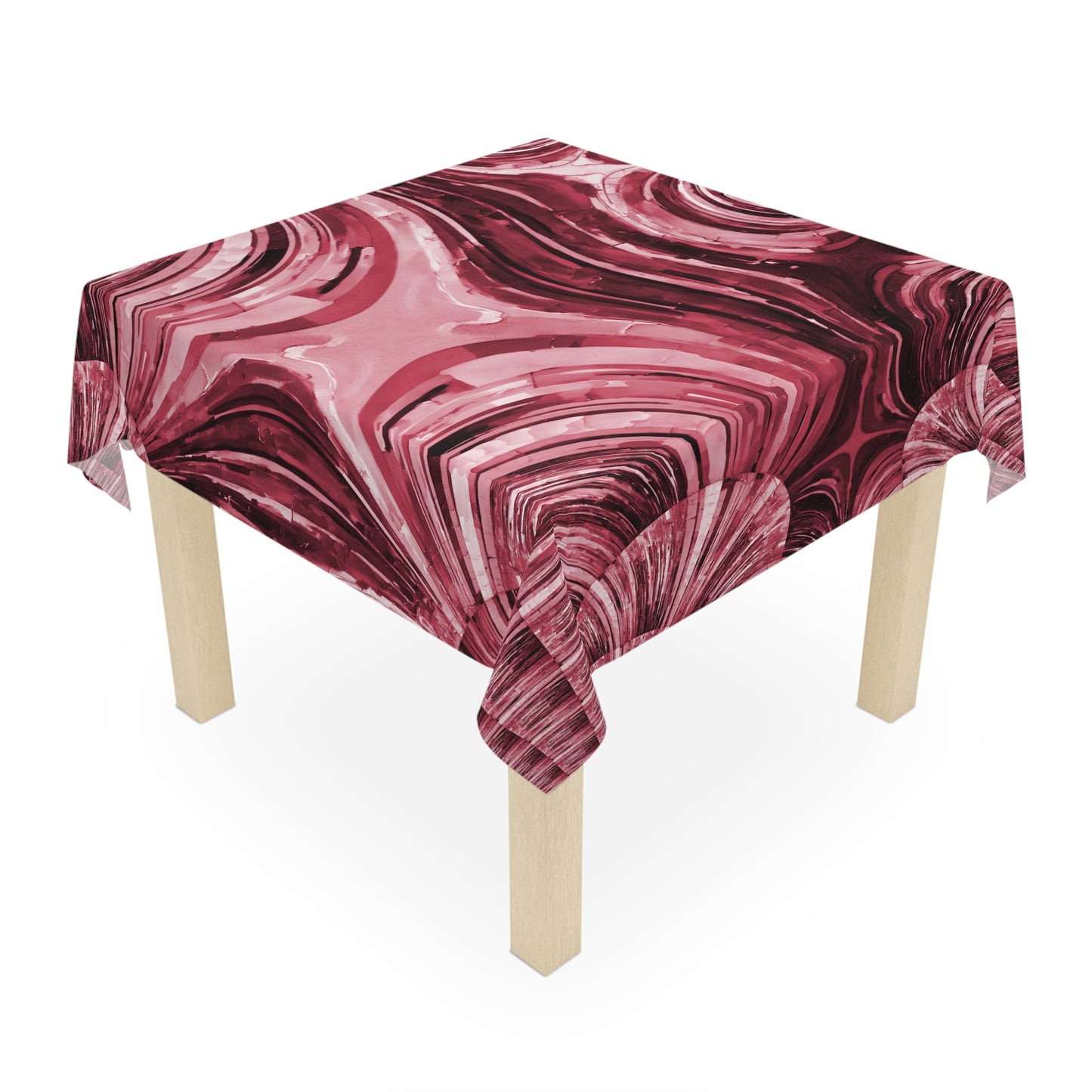 Uzi Spiral Ruby Tablecloth, 55" x 55"