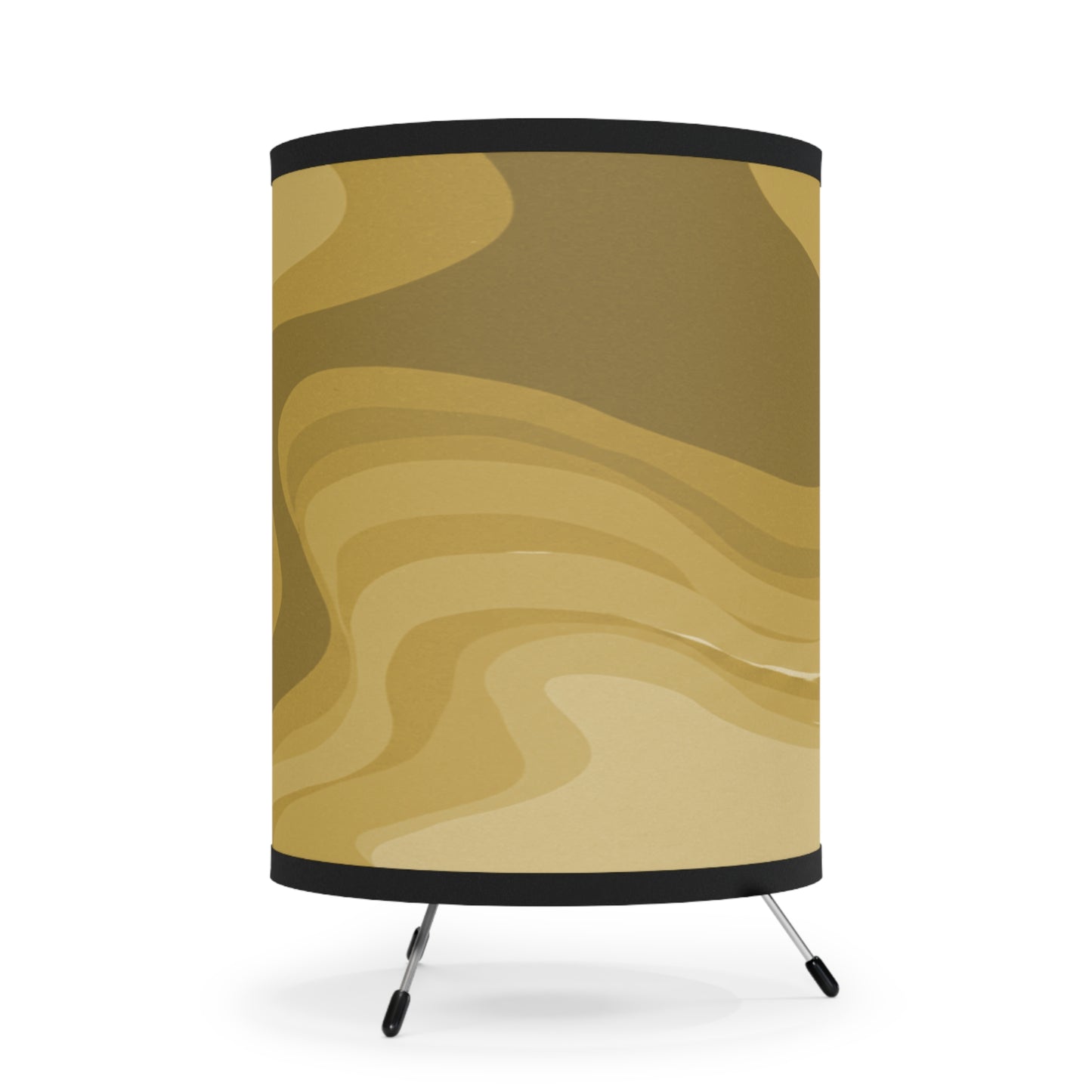 Brown Wavey Tripod Lamp with High-Res Printed Shade, US\CA plug