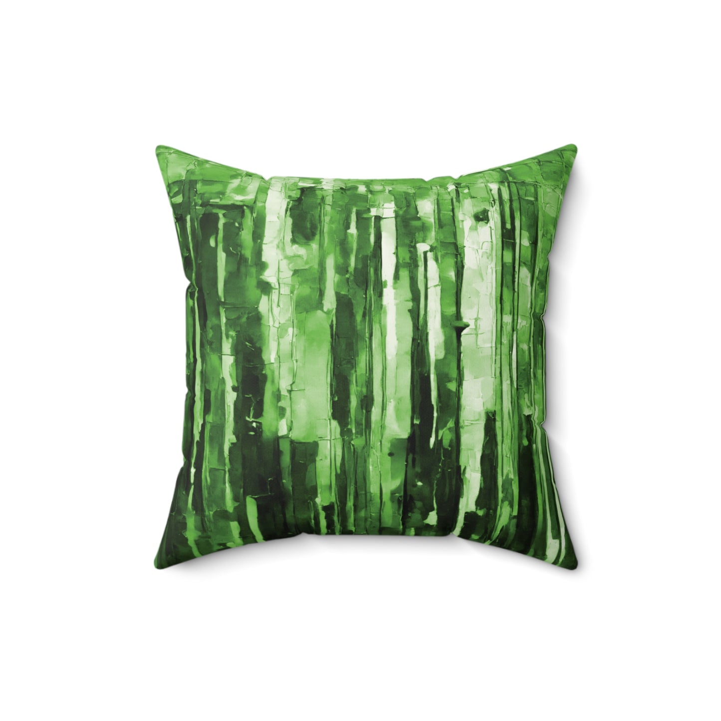 Striped Mint Pastel 16" x 16" Faux Suede Square Pillow