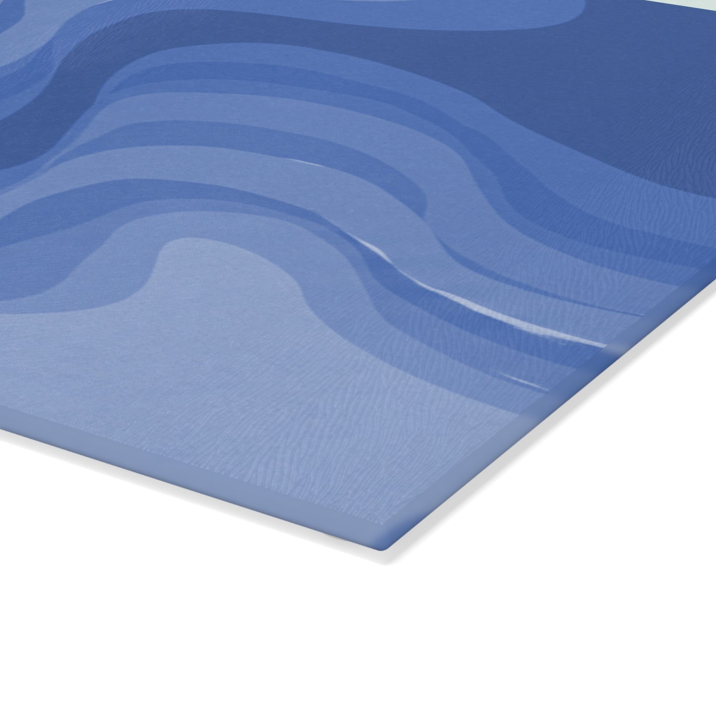Deep Blue Wavey 8" x 11" Glass Cutting Board