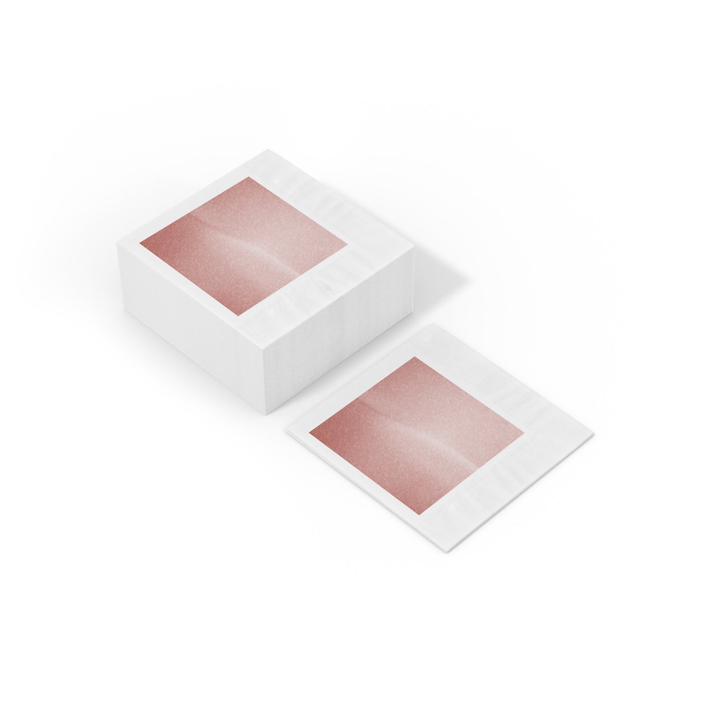 Rose Red Fade White Coined Napkins, 6.5" x 6.5"