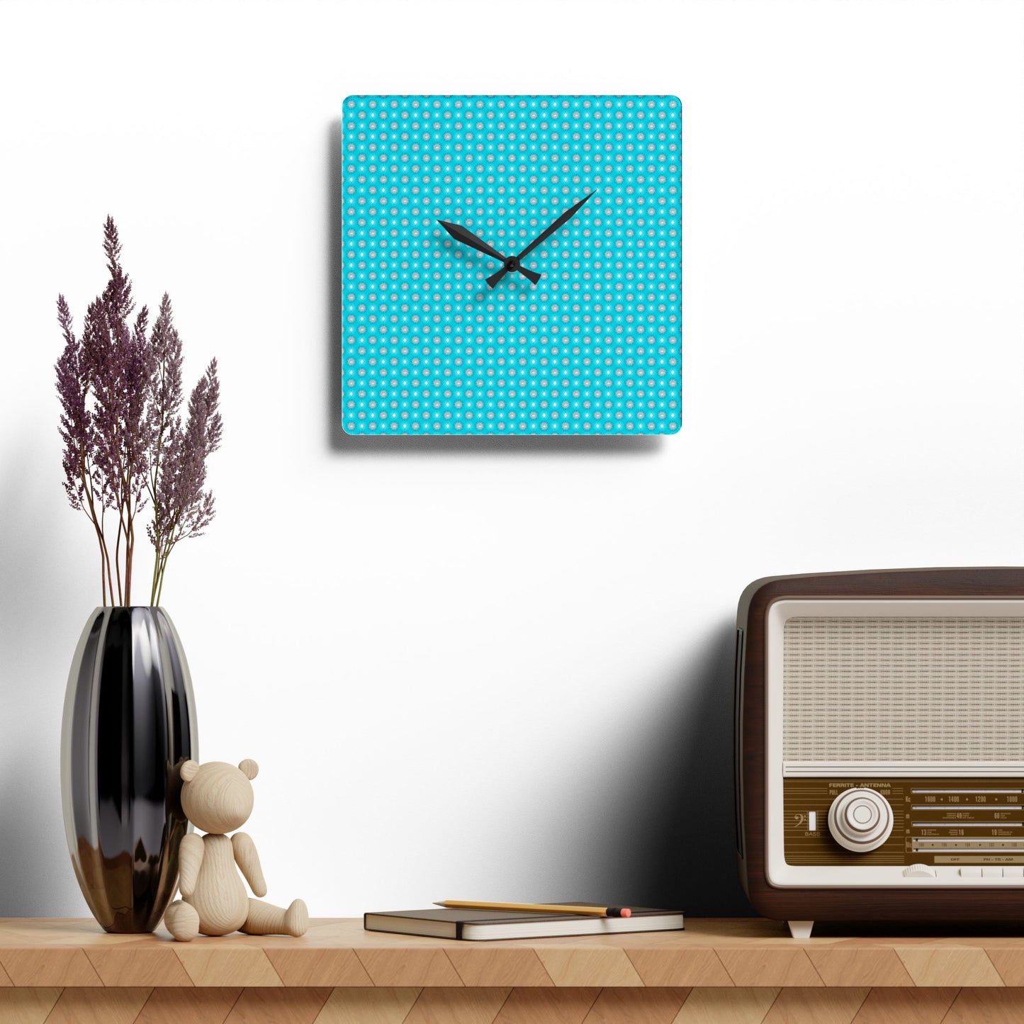 Tif Green Star-crossed Bodies Acrylic Wall Clock, Round or Square, 10.75" x 10.75"