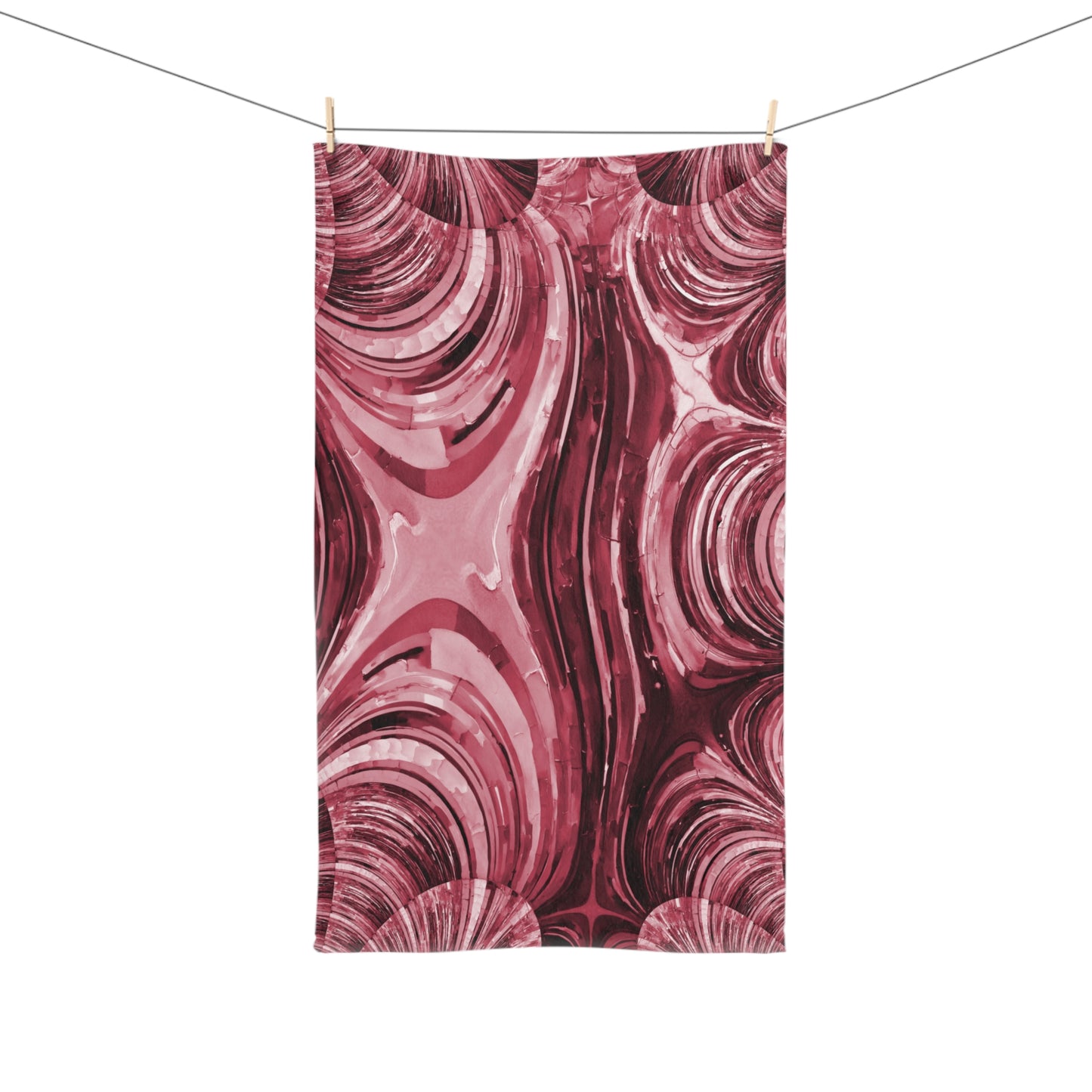Uzi Spiral Ruby Hand Towel, 16" x 28"