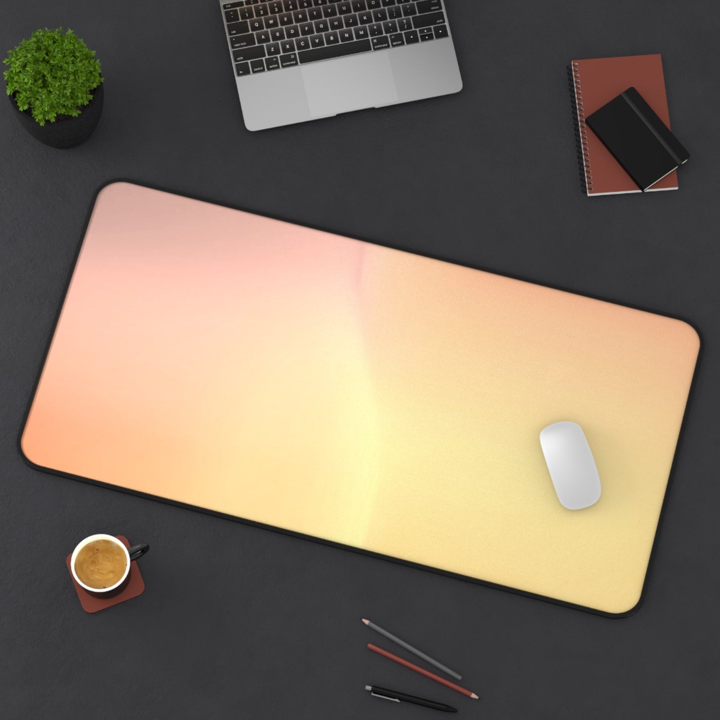Hot Peach Fade 16" x 32" Desk Mat
