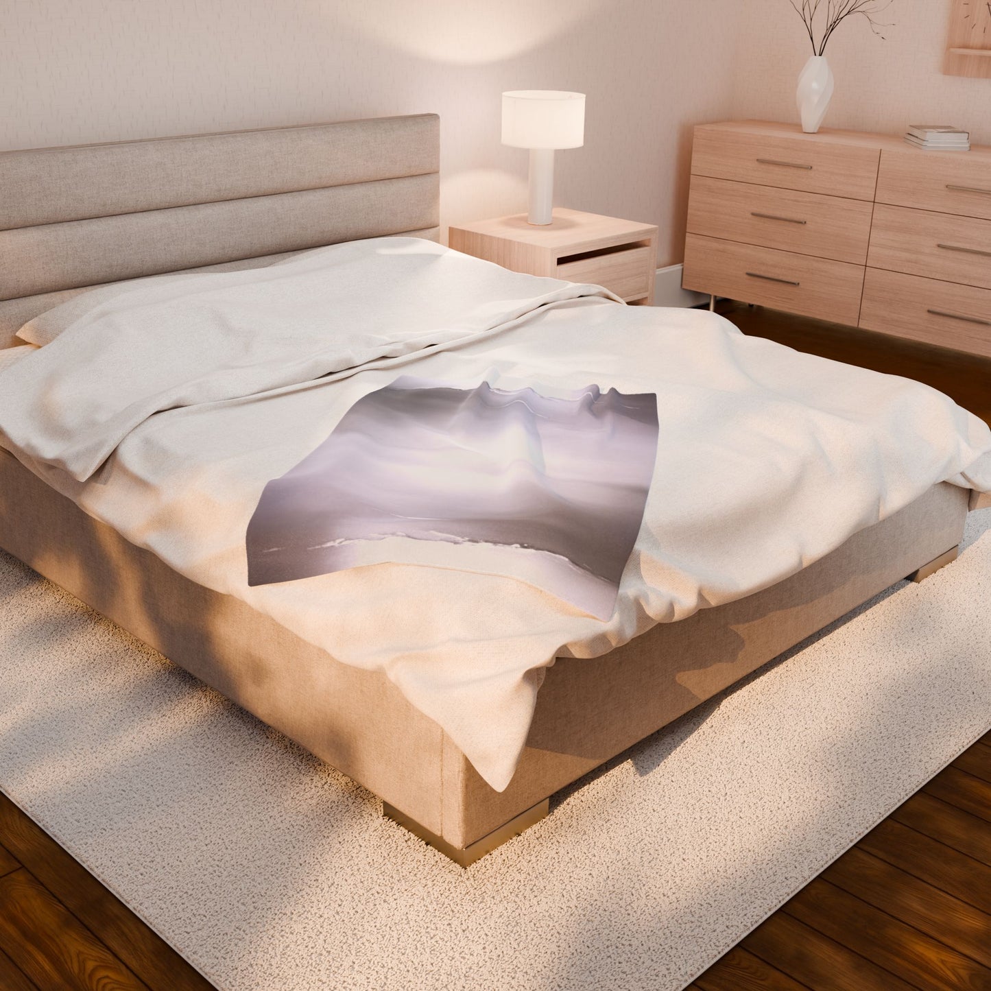 Sephia Sea Dark Fog Velveteen Plush Blanket, 30" x 40"