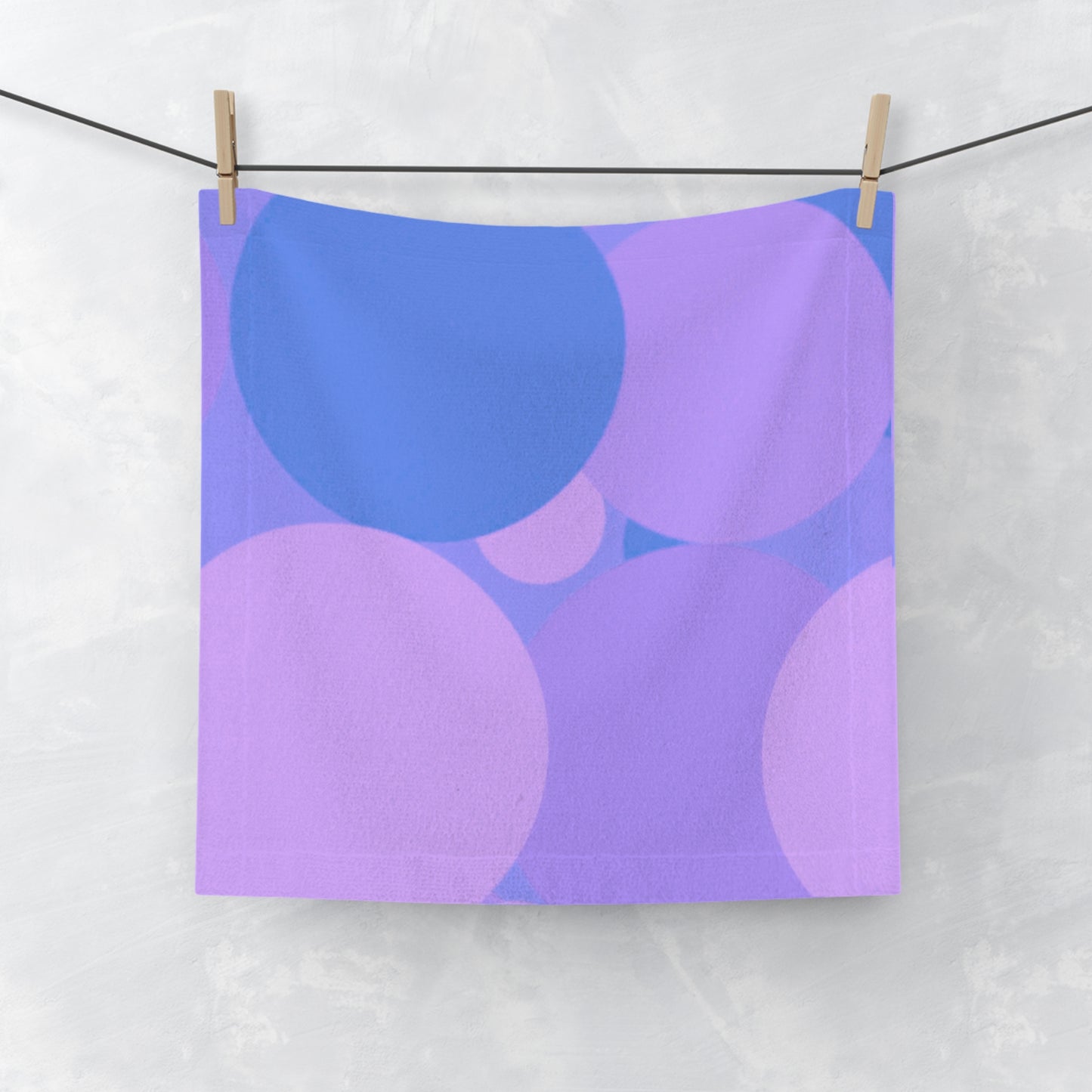 Pastel Purple Family Patches Face Towel, 13" x 13"