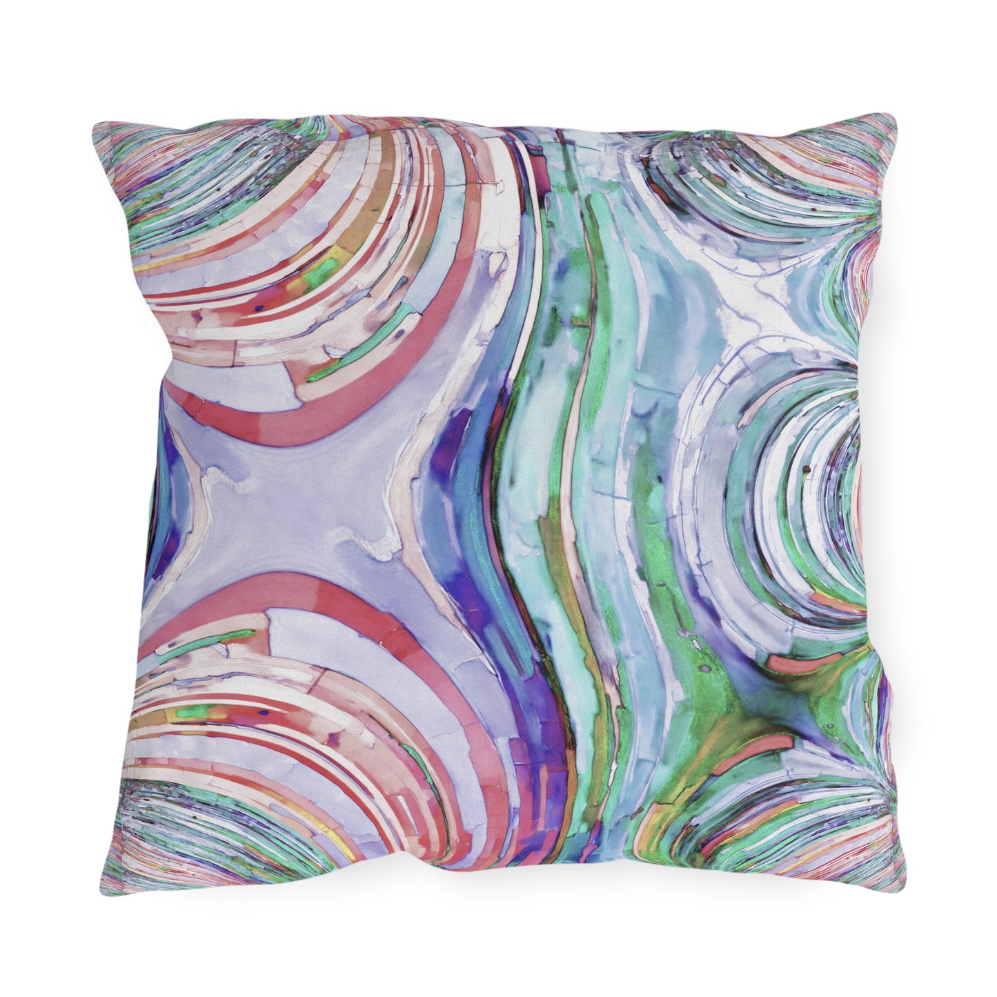Uzi Spiral Pastels Outdoor Pillow, 18" x 18"