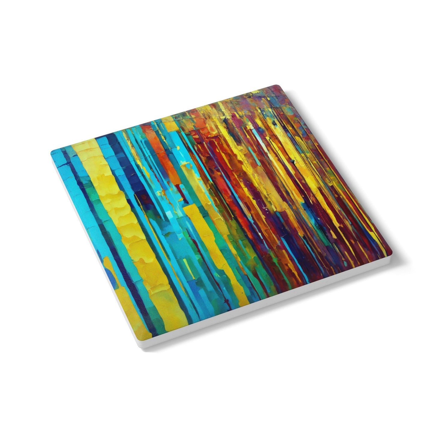 Striped Alpha 4" x 4" Square Ceramic Coaster