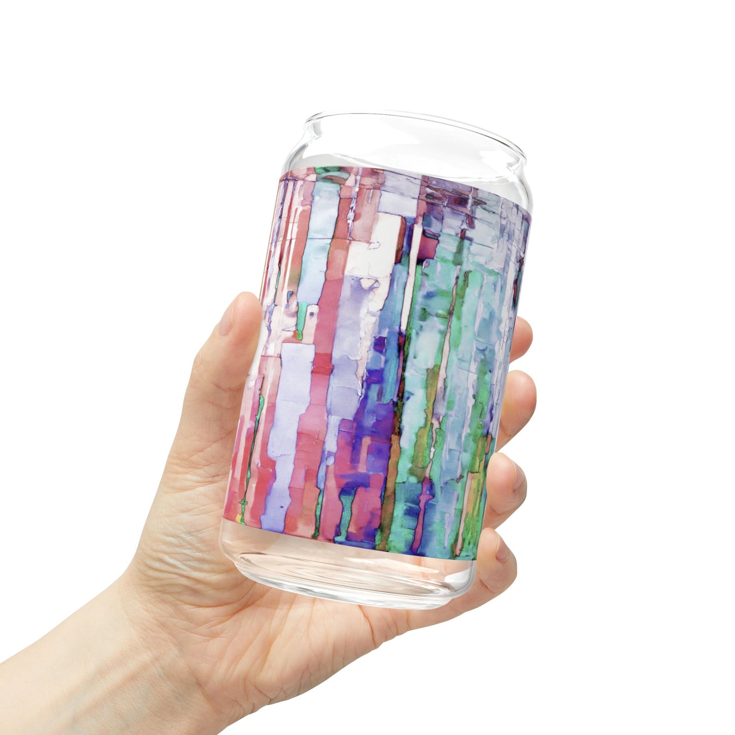 Striped Pastels Sipper Glass, 16oz
