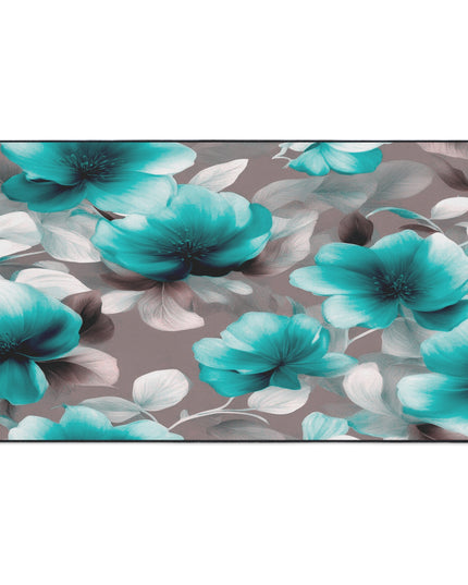 Tif Green Gray Floral Bunch Heavy Duty Floor Mat, 36" x 60"