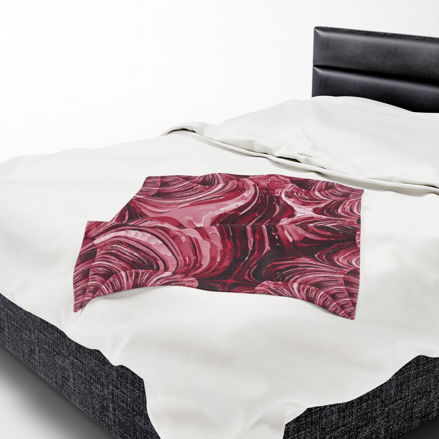 Uzi Spiral Ruby Velveteen Plush Blanket, 30" x 40"