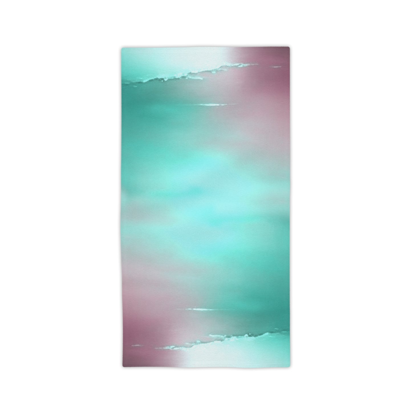 Green Sea Lavender Fog Beach Towel, 24" x 44"