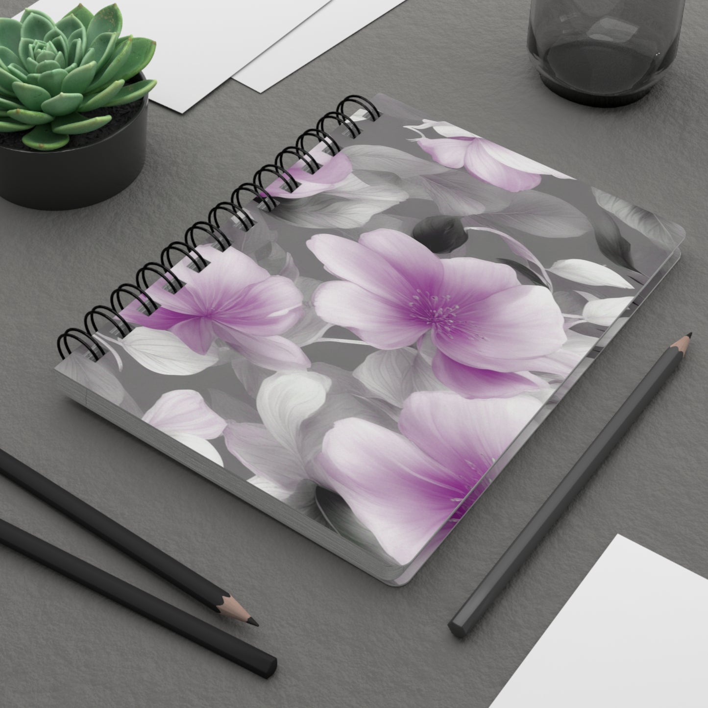 Purple Blossom Floral Bunch Bound Journal, 5" x 7" 150 pages