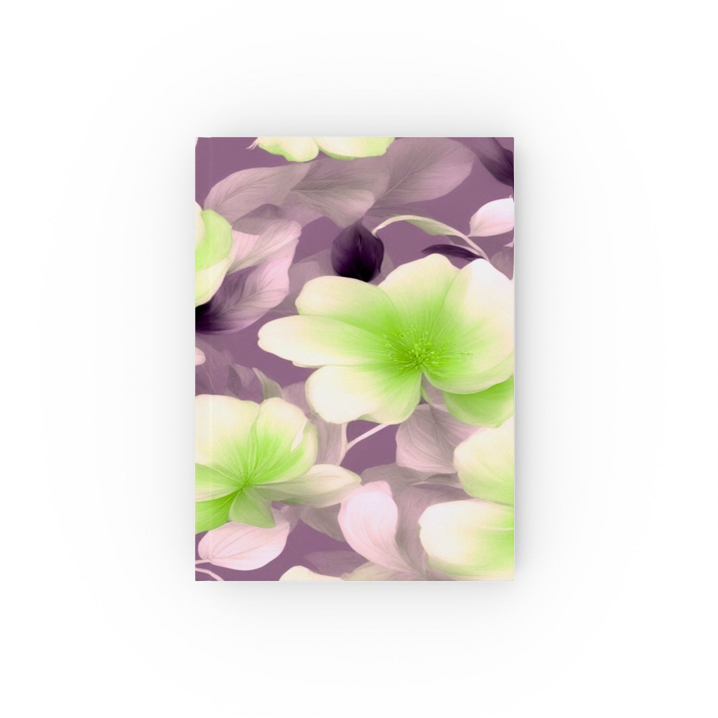 Lime Lavender Floral Bunch Hard Backed Journal with 128 blank pages, 5.2" x 7.4"