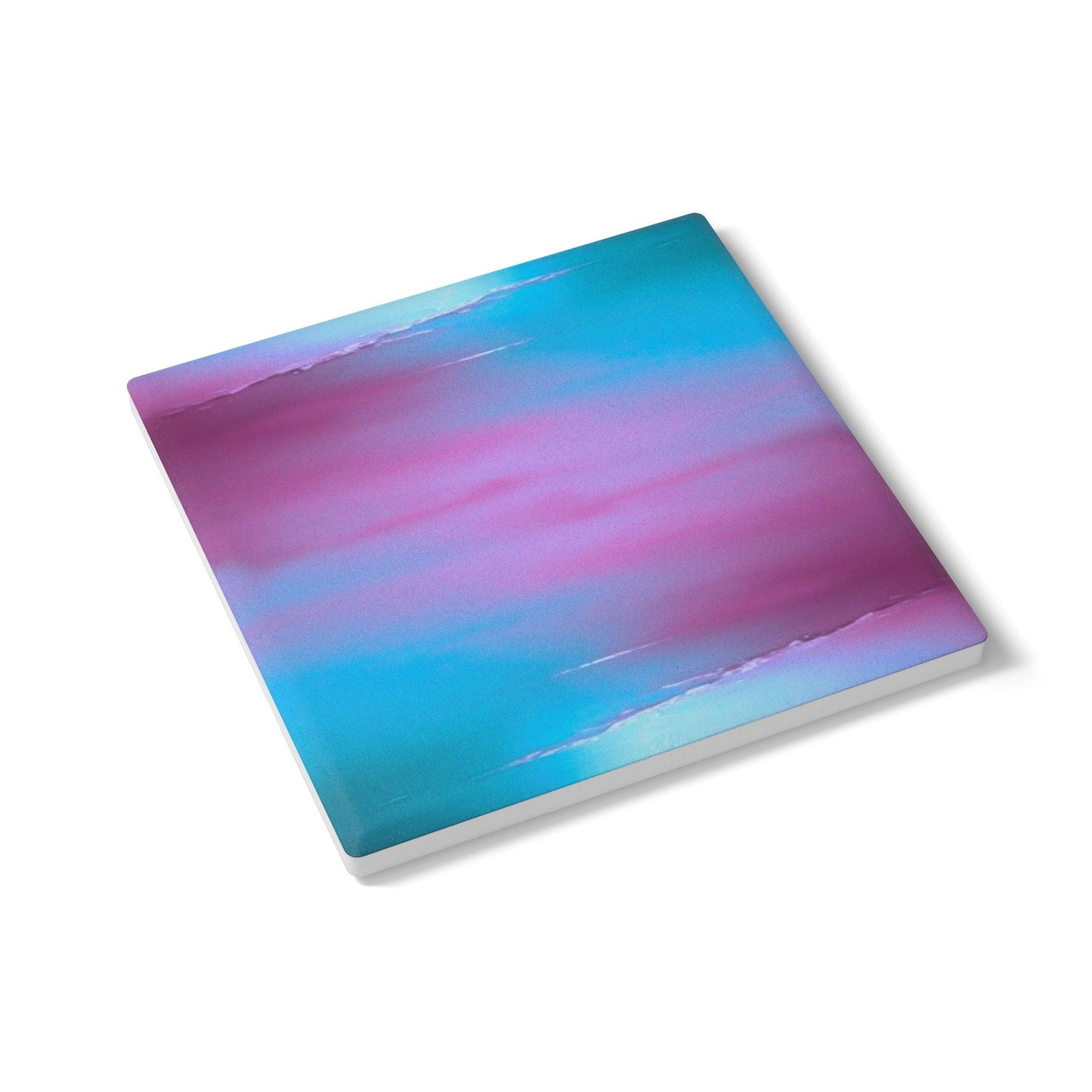 Wine Sea Blue Fog 4" x 4" Square Ceramic Coaster