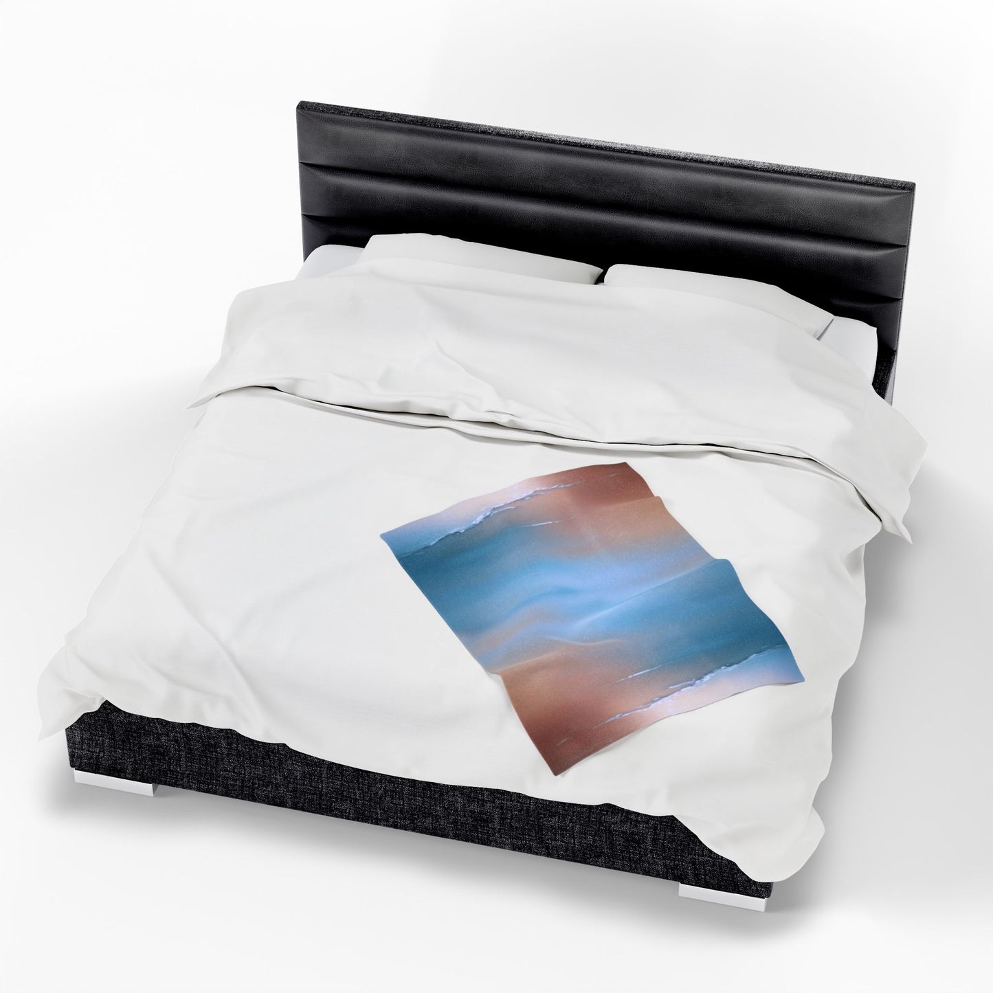 Blue Sea Peach Fog Velveteen Plush Blanket, 30" x 40"