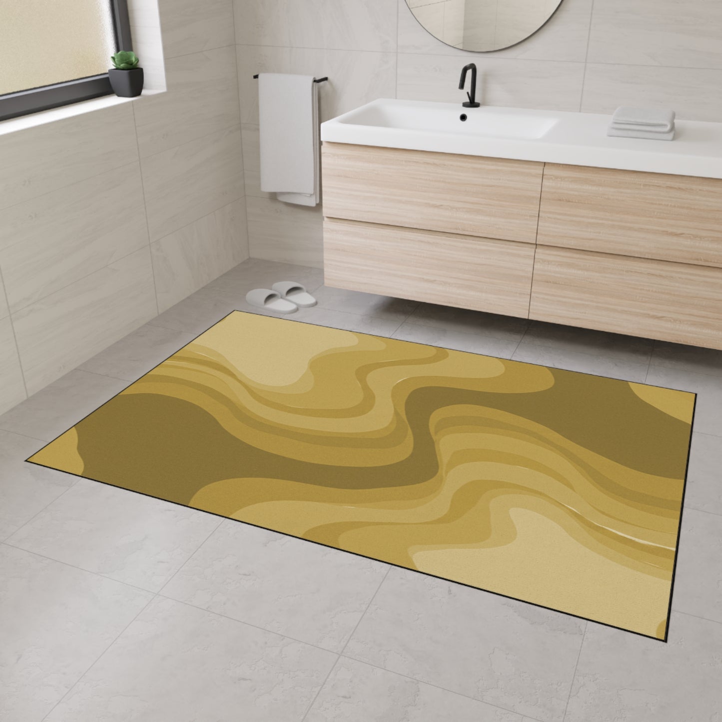 Brown Wavey 48" x 72" Heavy Duty Floor Mat