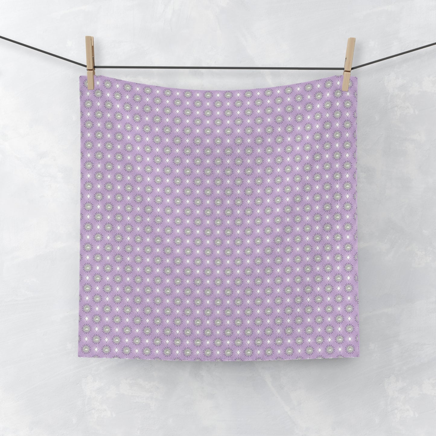 Lavender Star-crossed Bodies Face Towel, 13" x 13"