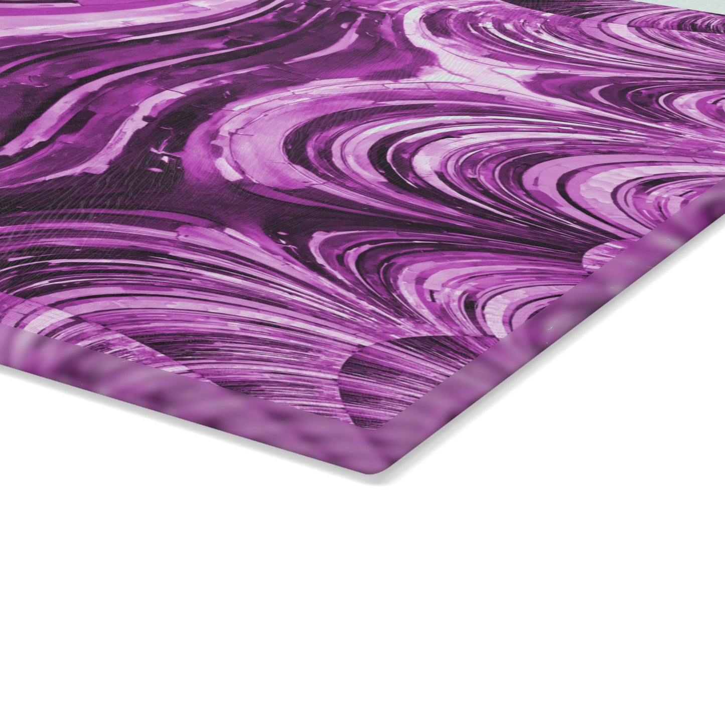 Uzi Spiral Powder Lavender 11" x 15" Glass Cutting Board