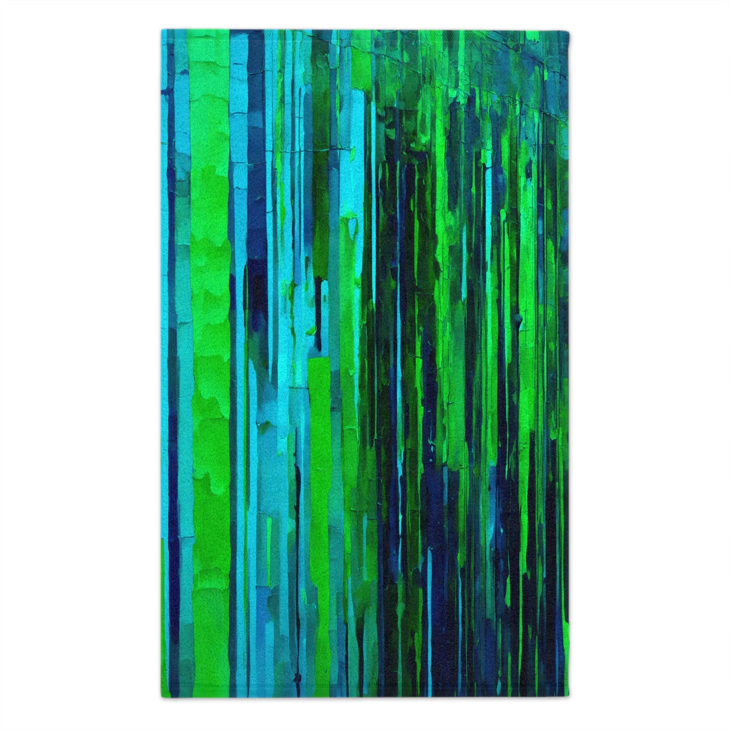 Striped Blue Green Rally Towel, 11" x 18"