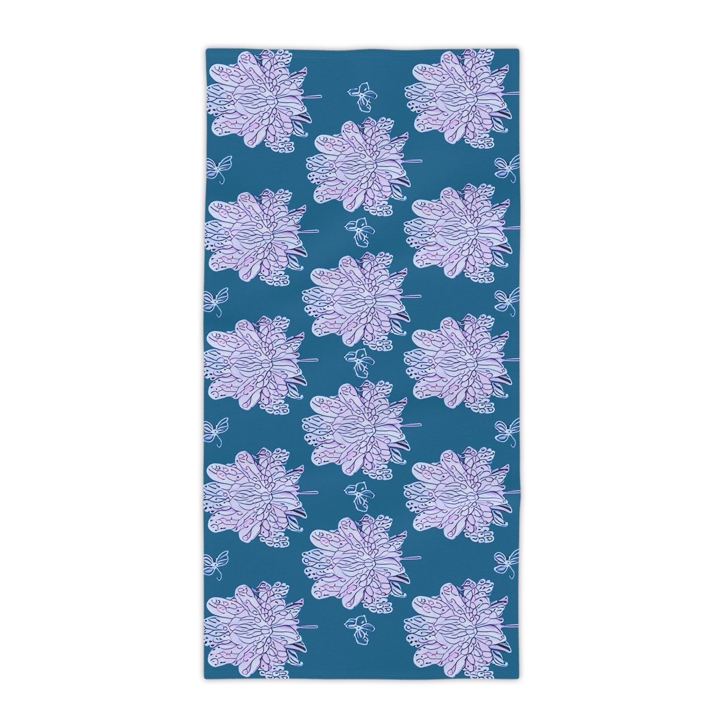 Lavender Floral Butterflies Beach Towel, 30" x 60"