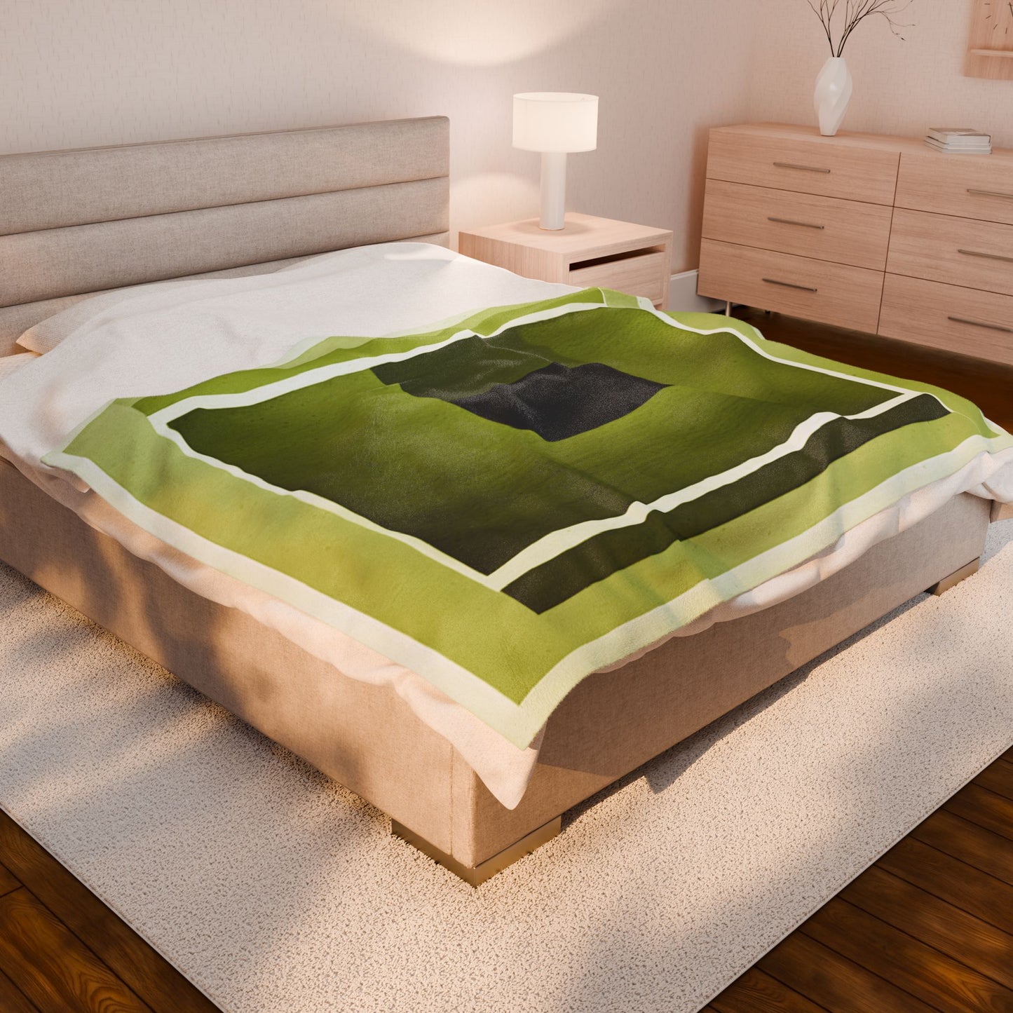 Lemongrass Shadow Velveteen Plush Blanket, 60" x 80"