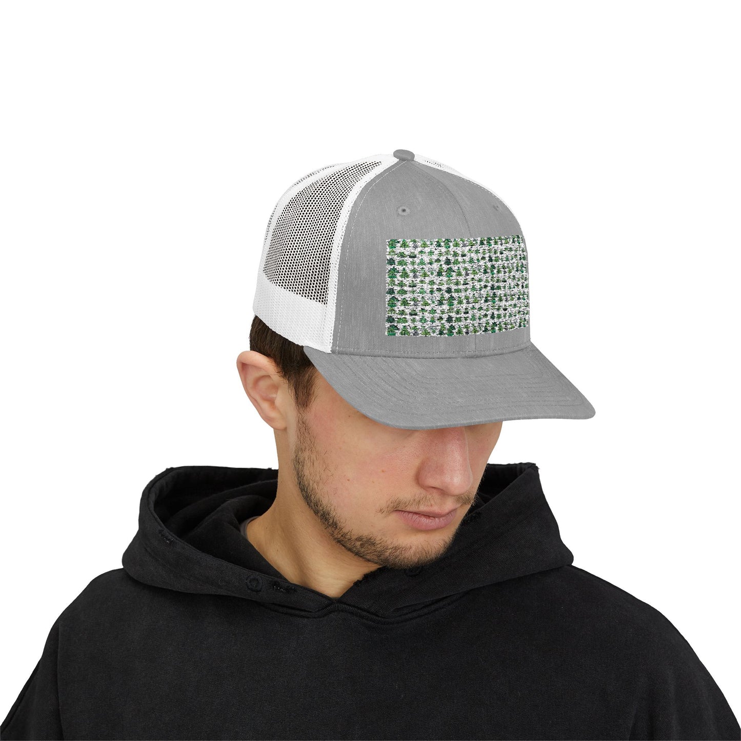 Mini Vintage Green Trees Snapback Trucker Cap