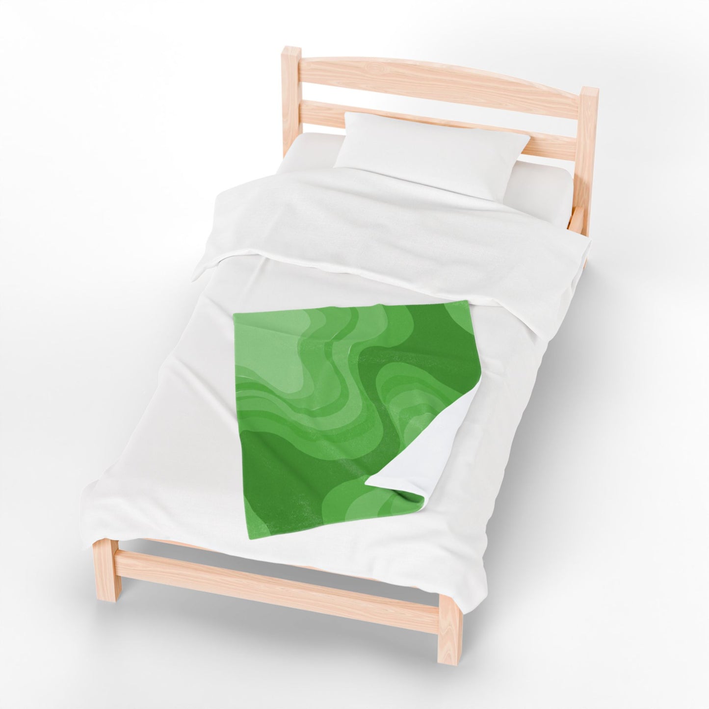 Greenie Meanie Wavey Velveteen Plush Blanket, 30" x 40"