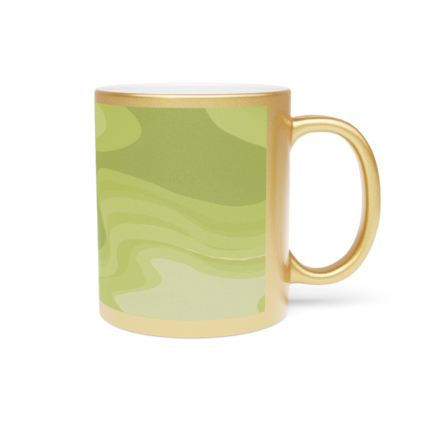 Lemon Wavey 11 oz Metallic Mug (Silver\Gold)