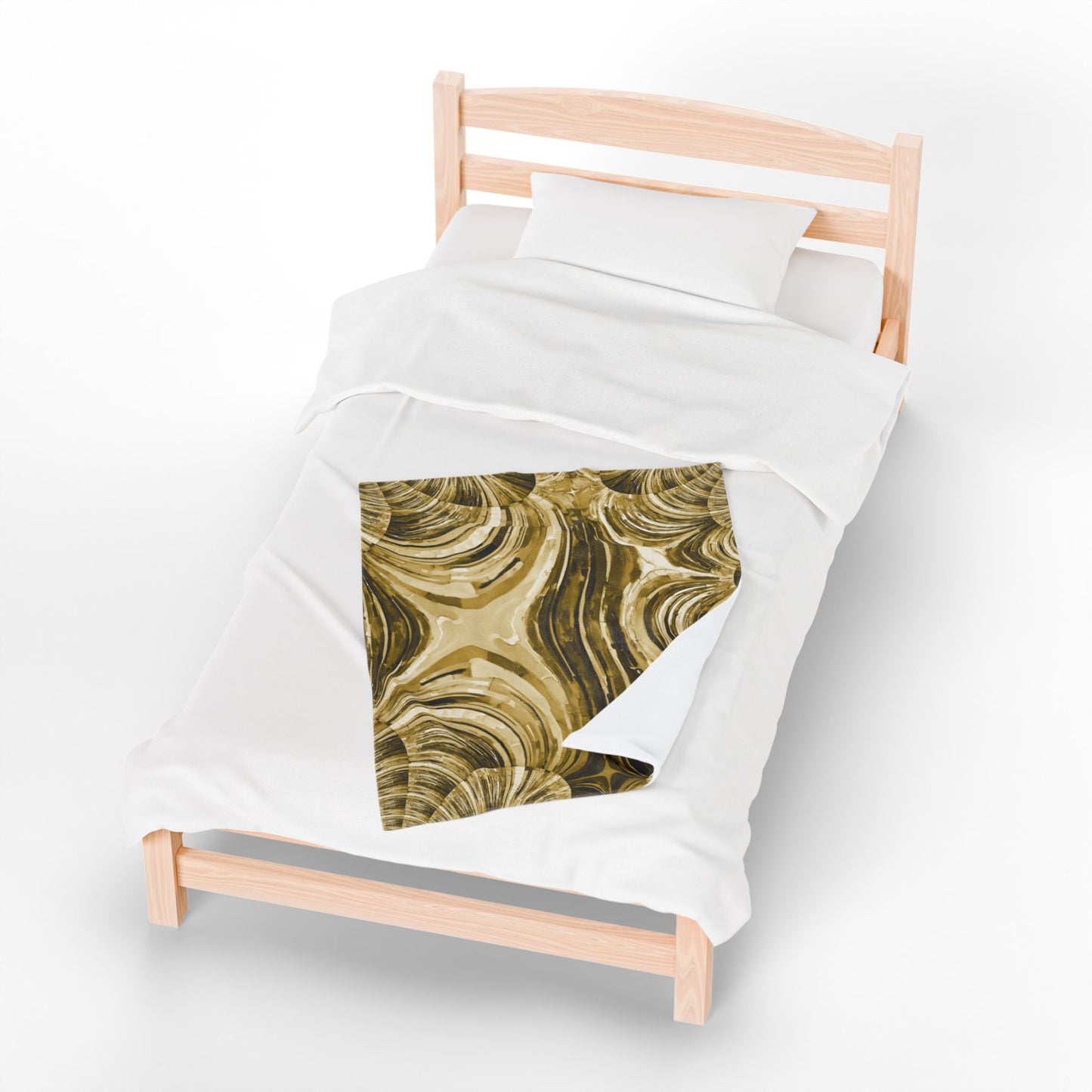Uzi Spiral Light Brown Velveteen Plush Blanket, 30" x 40"