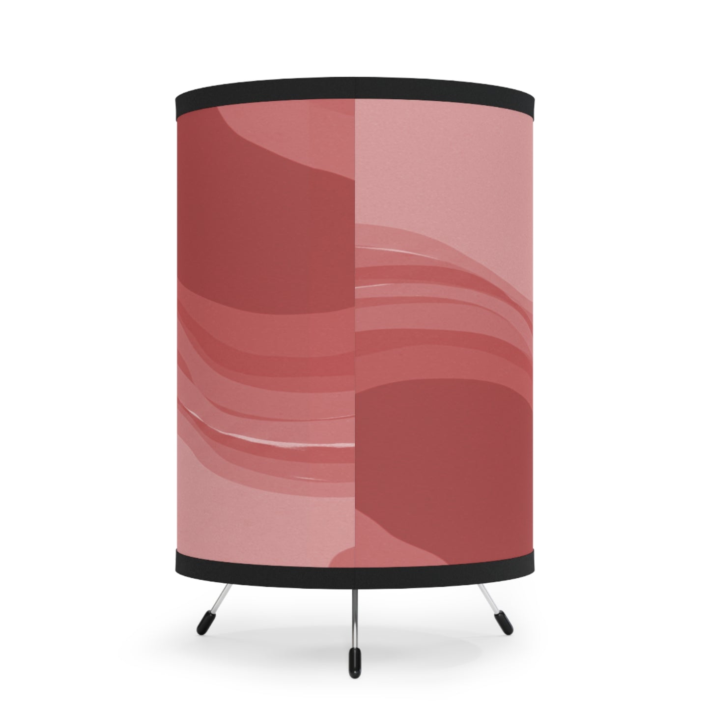 Power Red Wavey Tripod Lamp with High-Res Printed Shade, US\CA plug