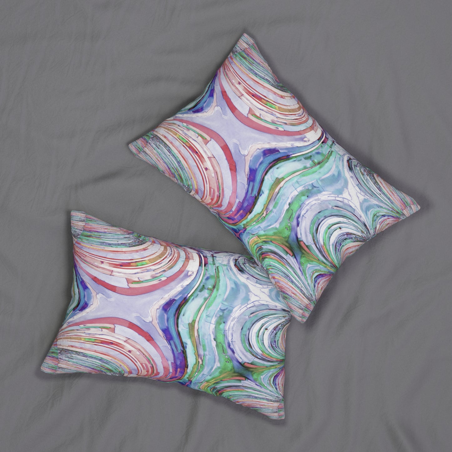 Uzi Spiral Pastels Spun Polyester Lumbar Pillow, 20" x 14"