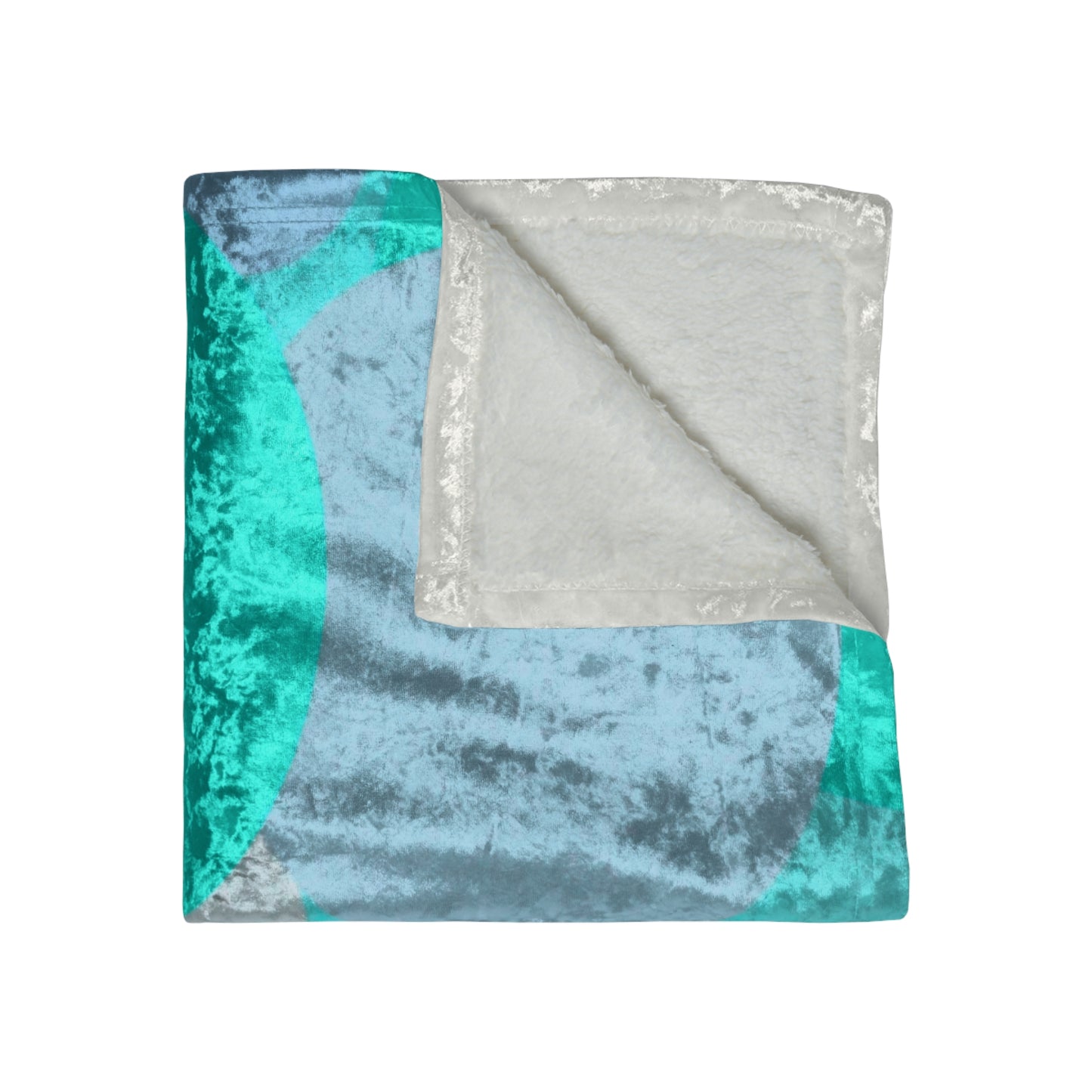 Pastel Tan and Tif Patches 50" x 60" Crushed Velvet Blanket