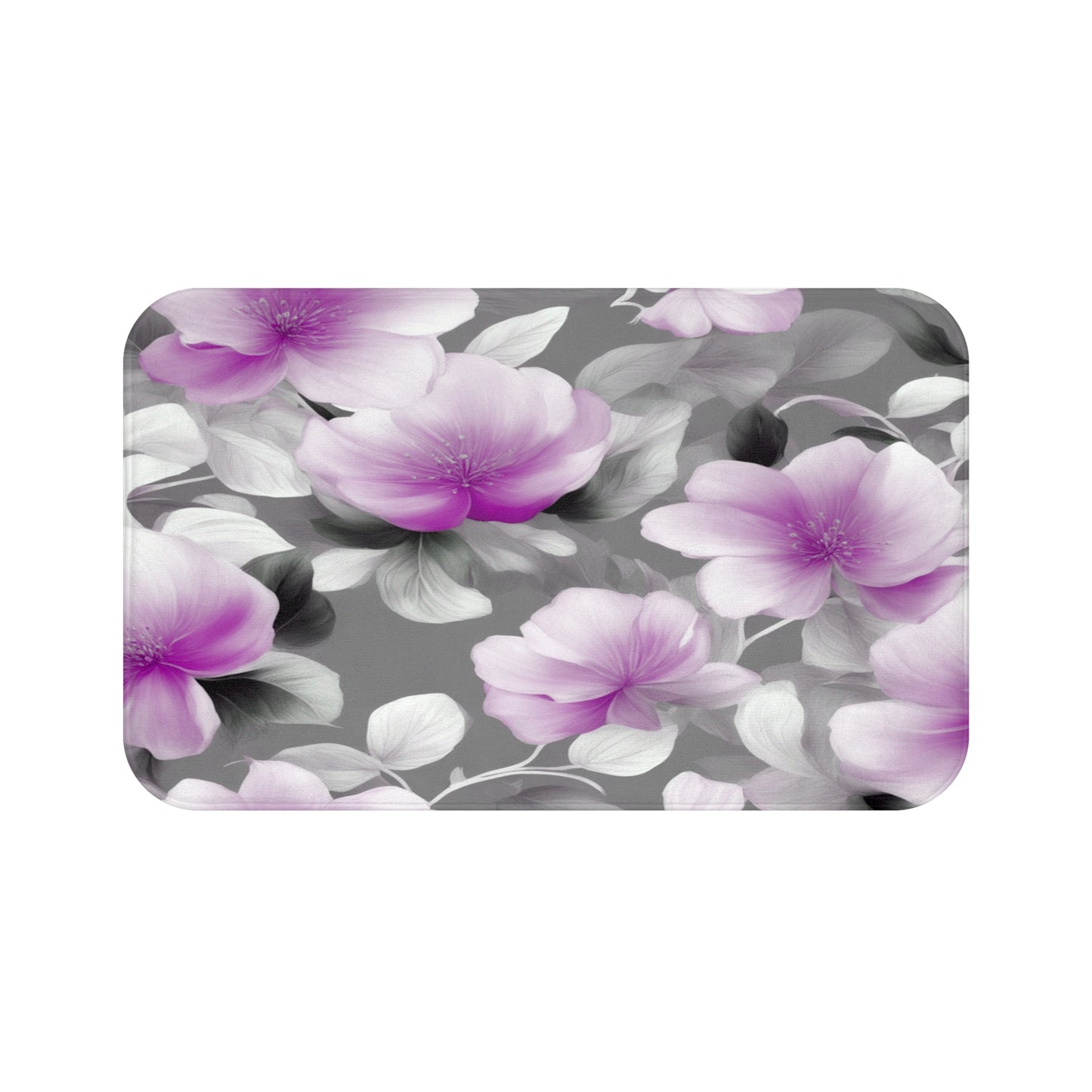 Purple Blossom Floral Bunch 34" x 21" Bath Mat